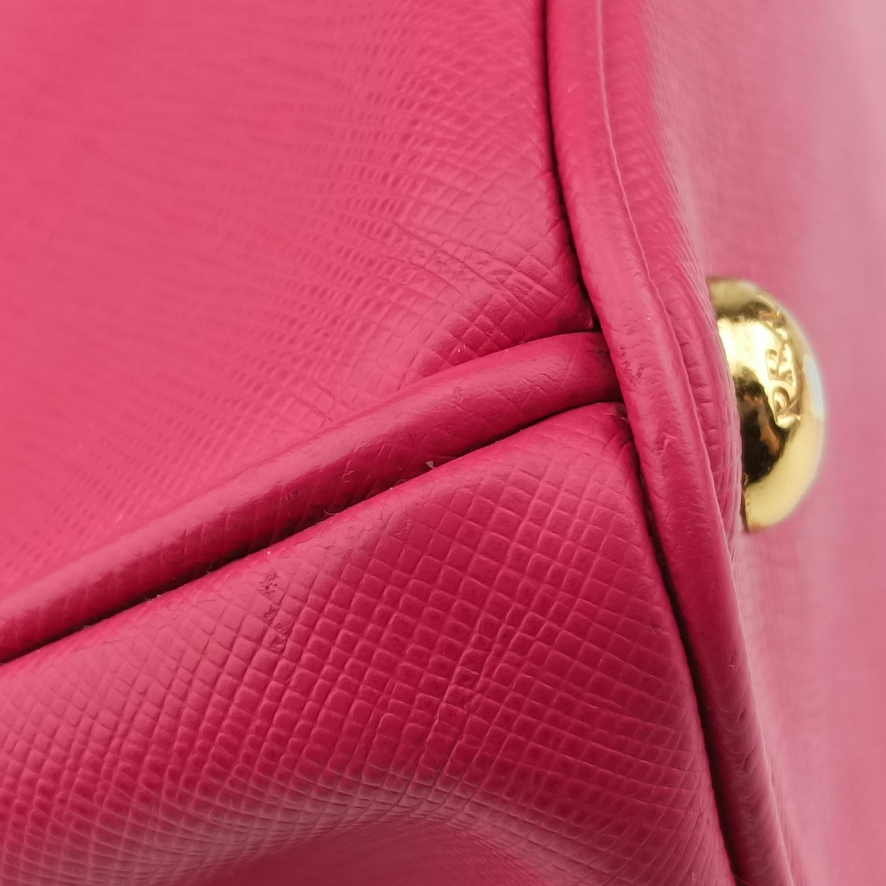 Pre-owned Prada Galleria Pink SAFFIANO Leather BN1874 shoulderbag | stylenewstar