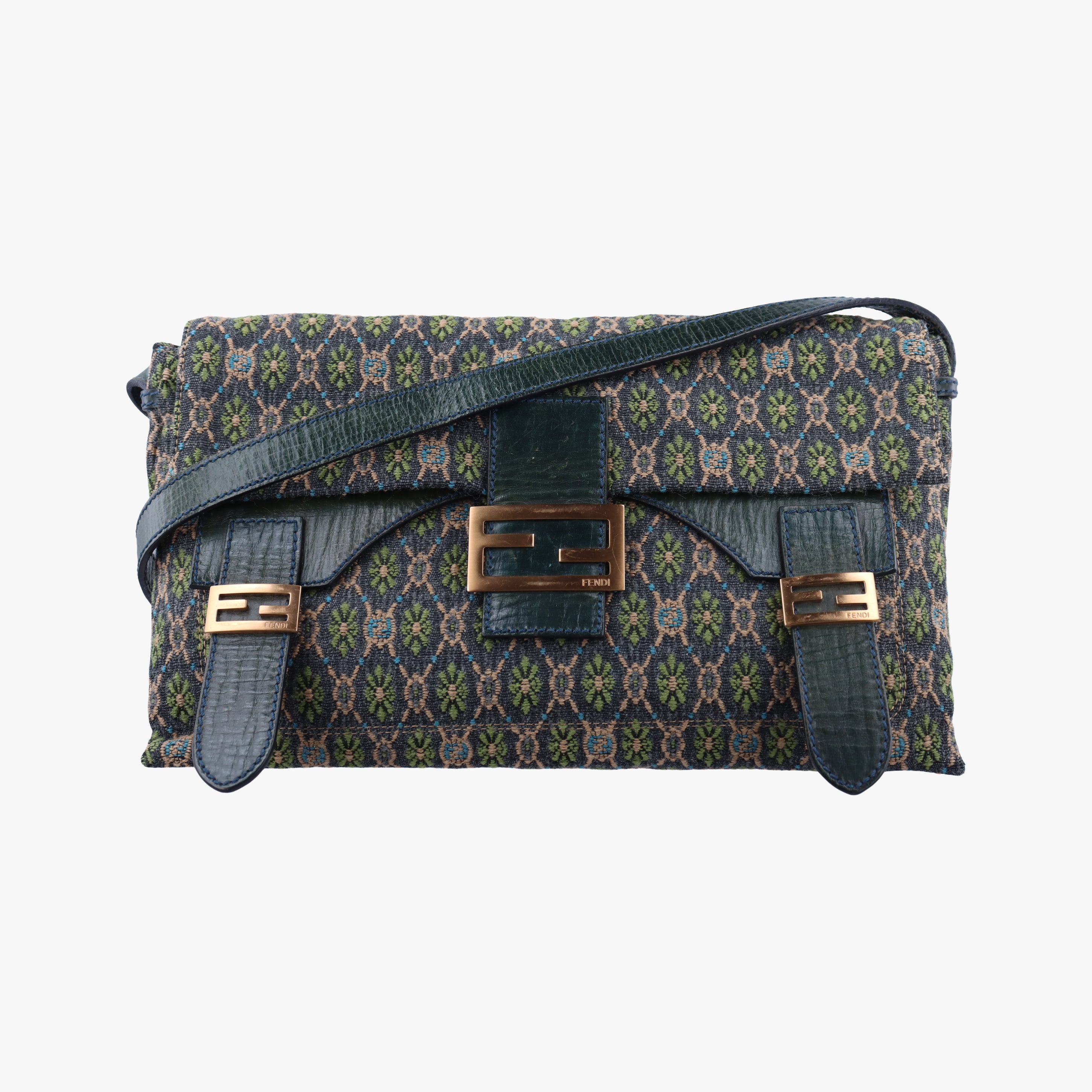 Pre-owned Fendi Baguette Black×Multicolour Jacquard 8BT096 shoulderbag | stylenewstar