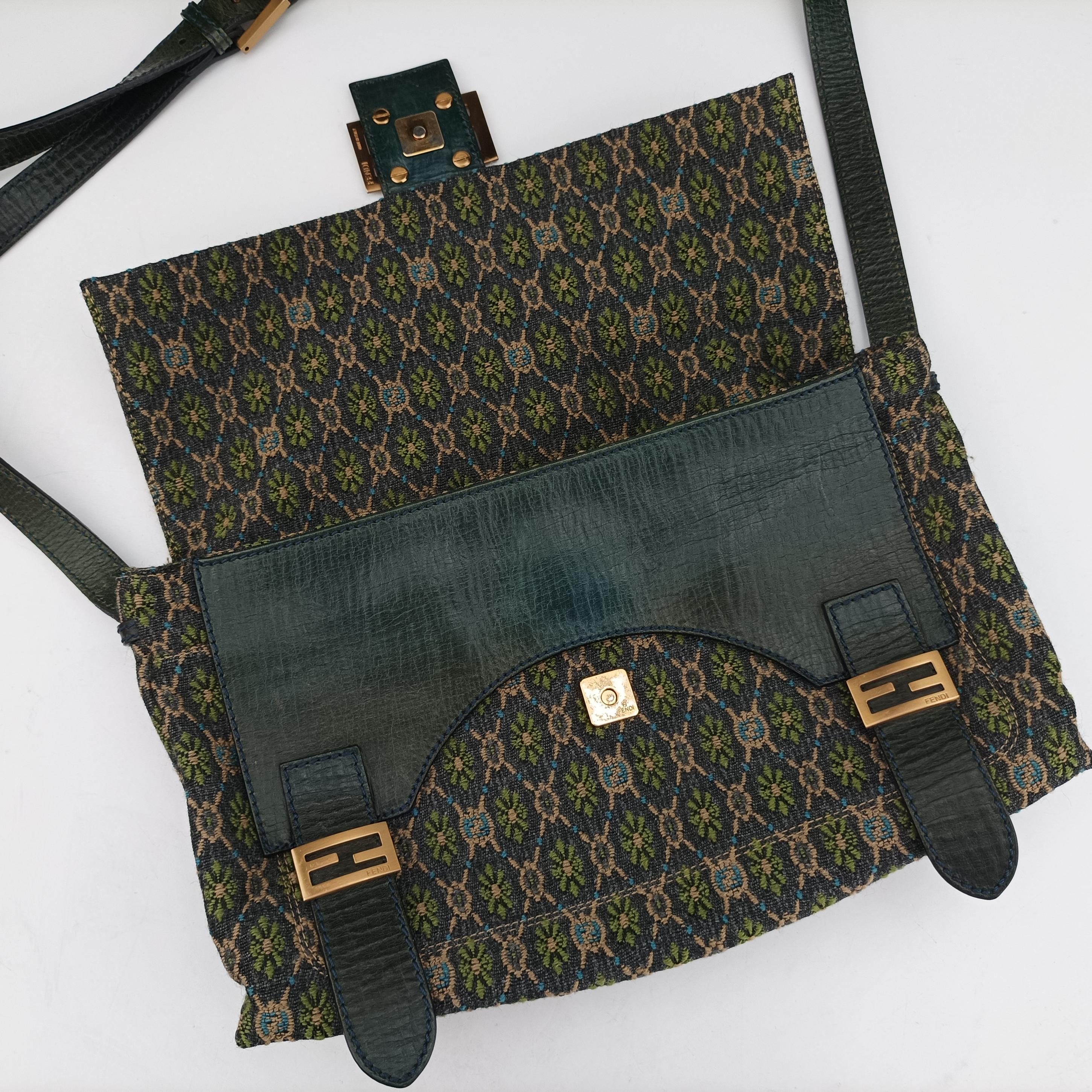 Pre-owned Fendi Baguette Black×Multicolour Jacquard 8BT096 shoulderbag | stylenewstar