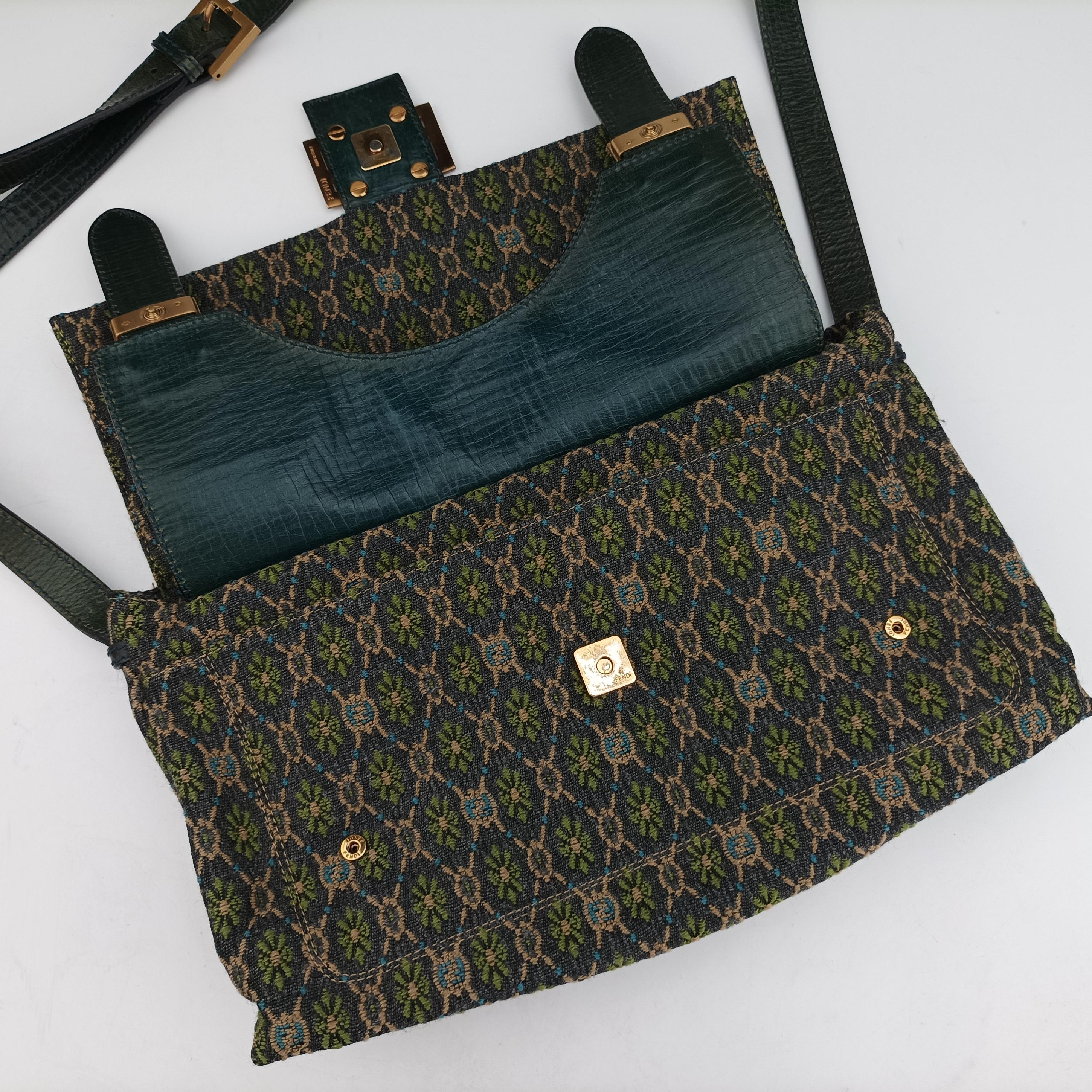 Pre-owned Fendi Baguette Black×Multicolour Jacquard 8BT096 shoulderbag | stylenewstar