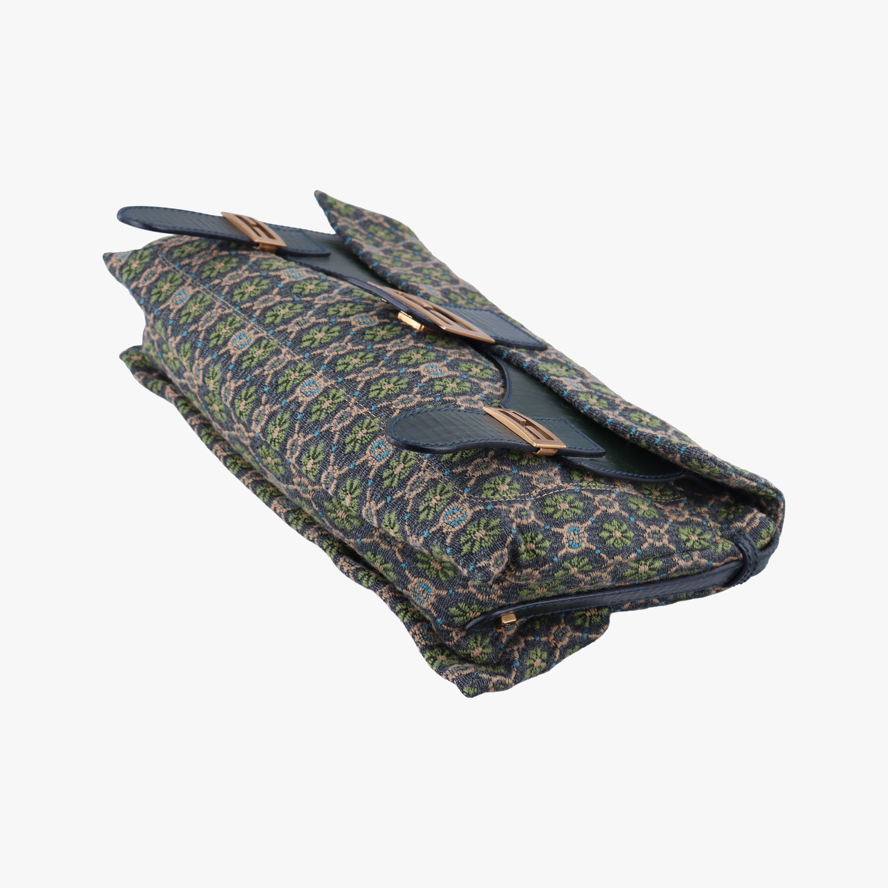 Pre-owned Fendi Baguette Black×Multicolour Jacquard 8BT096 shoulderbag | stylenewstar