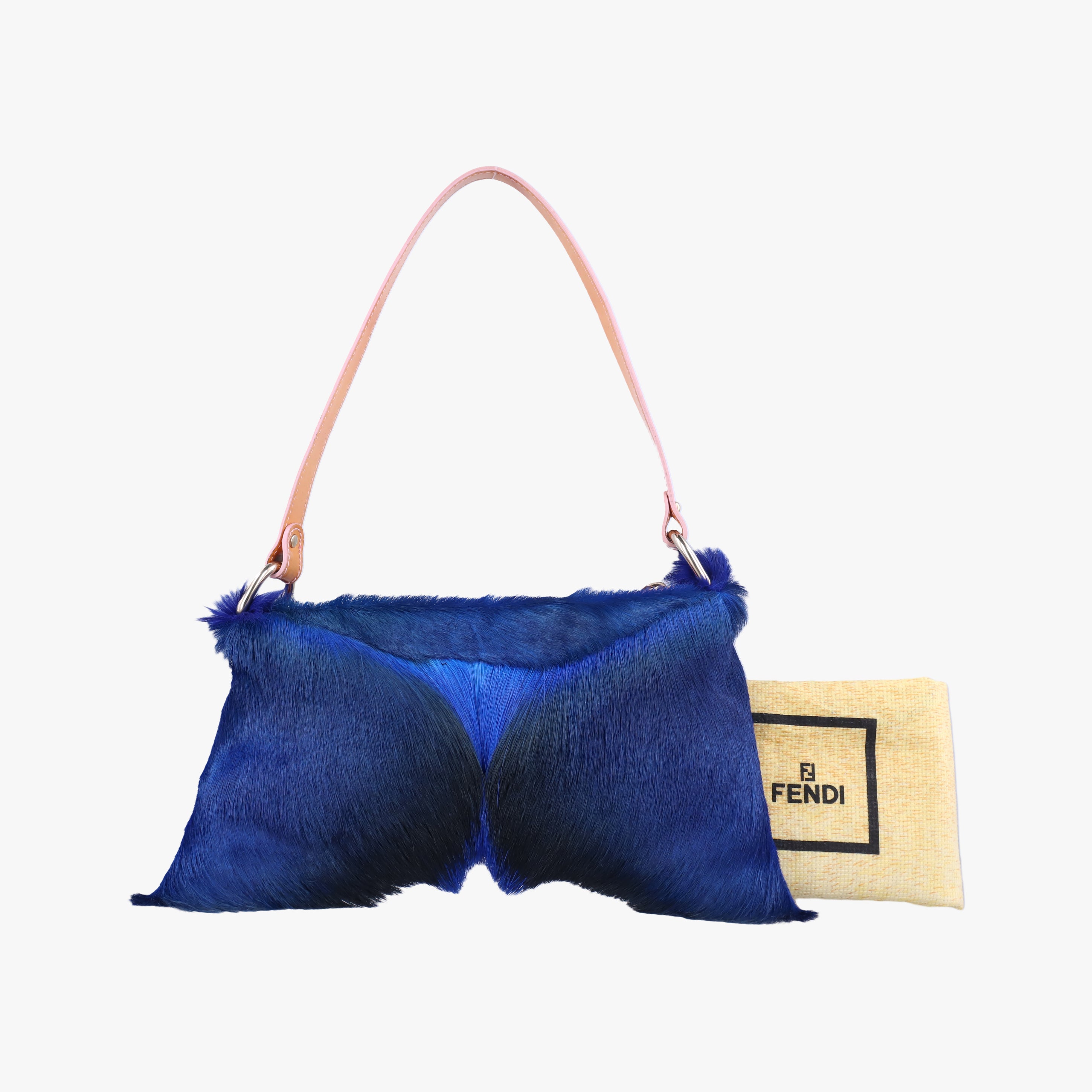 Pre-owned Fendi Springbok Bag Cape Town Blue ponyhair 8BR408 shoulderbag | stylenewstar