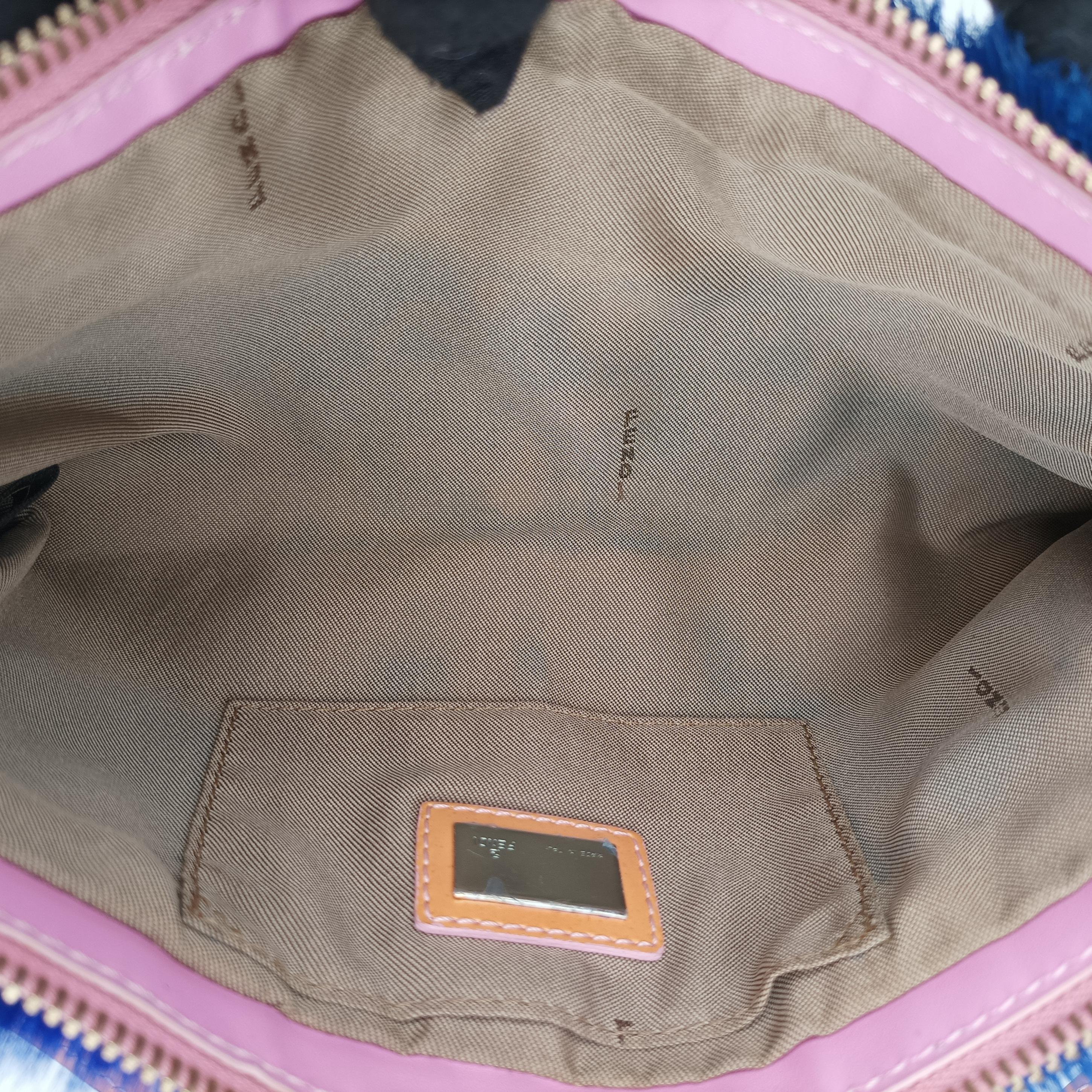 Pre-owned Fendi Springbok Bag Cape Town Blue ponyhair 8BR408 shoulderbag | stylenewstar