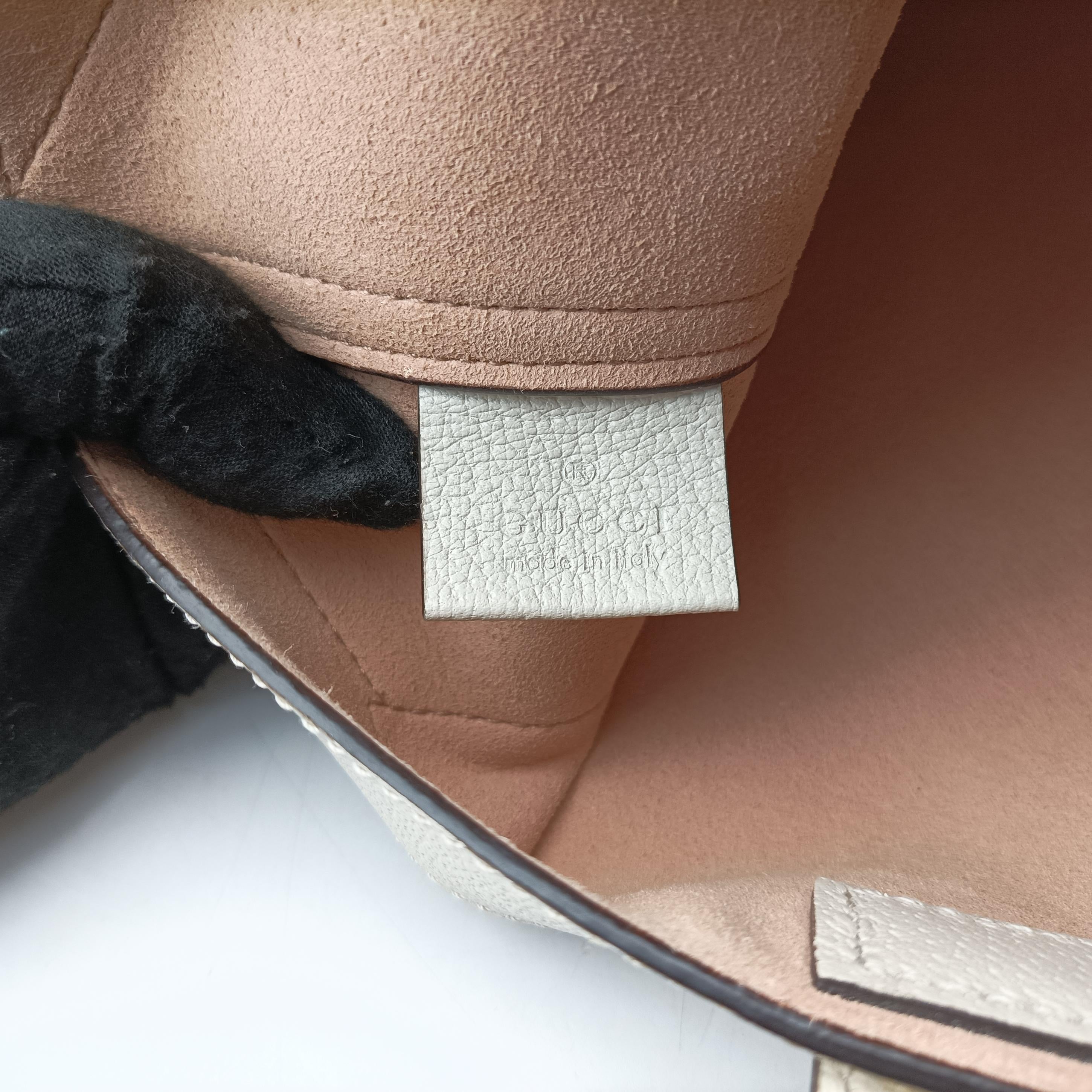 Pre-owned Gucci Ophidia flora Beige×Multicolour PVC coated canvas 519335 handbag | stylenewstar