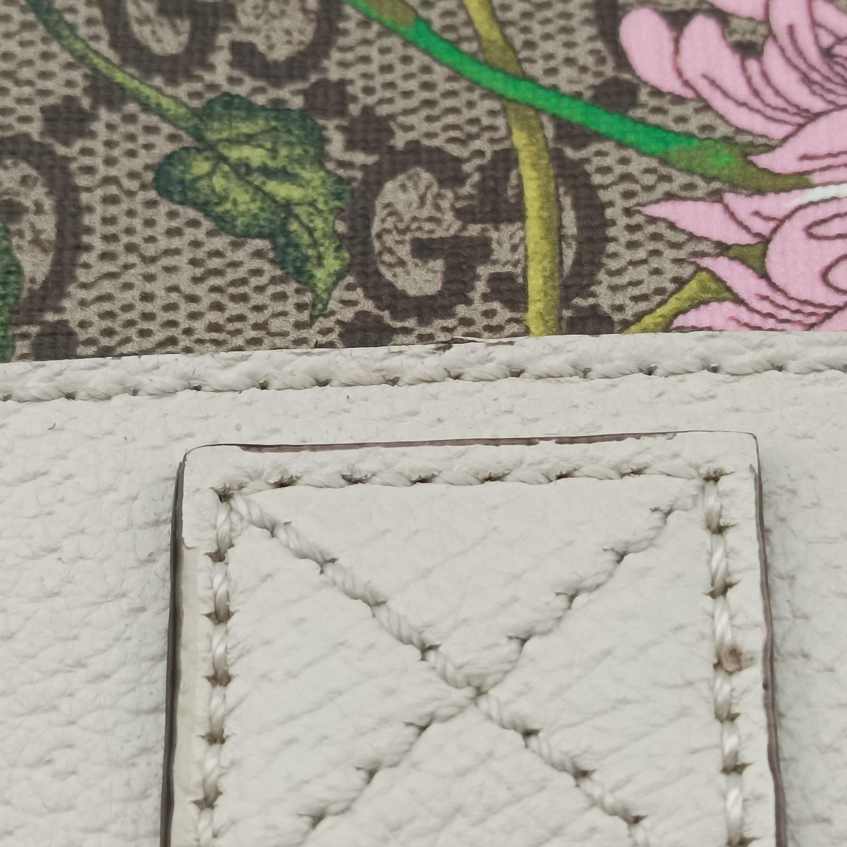 Pre-owned Gucci Ophidia flora Beige×Multicolour PVC coated canvas 519335 handbag | stylenewstar