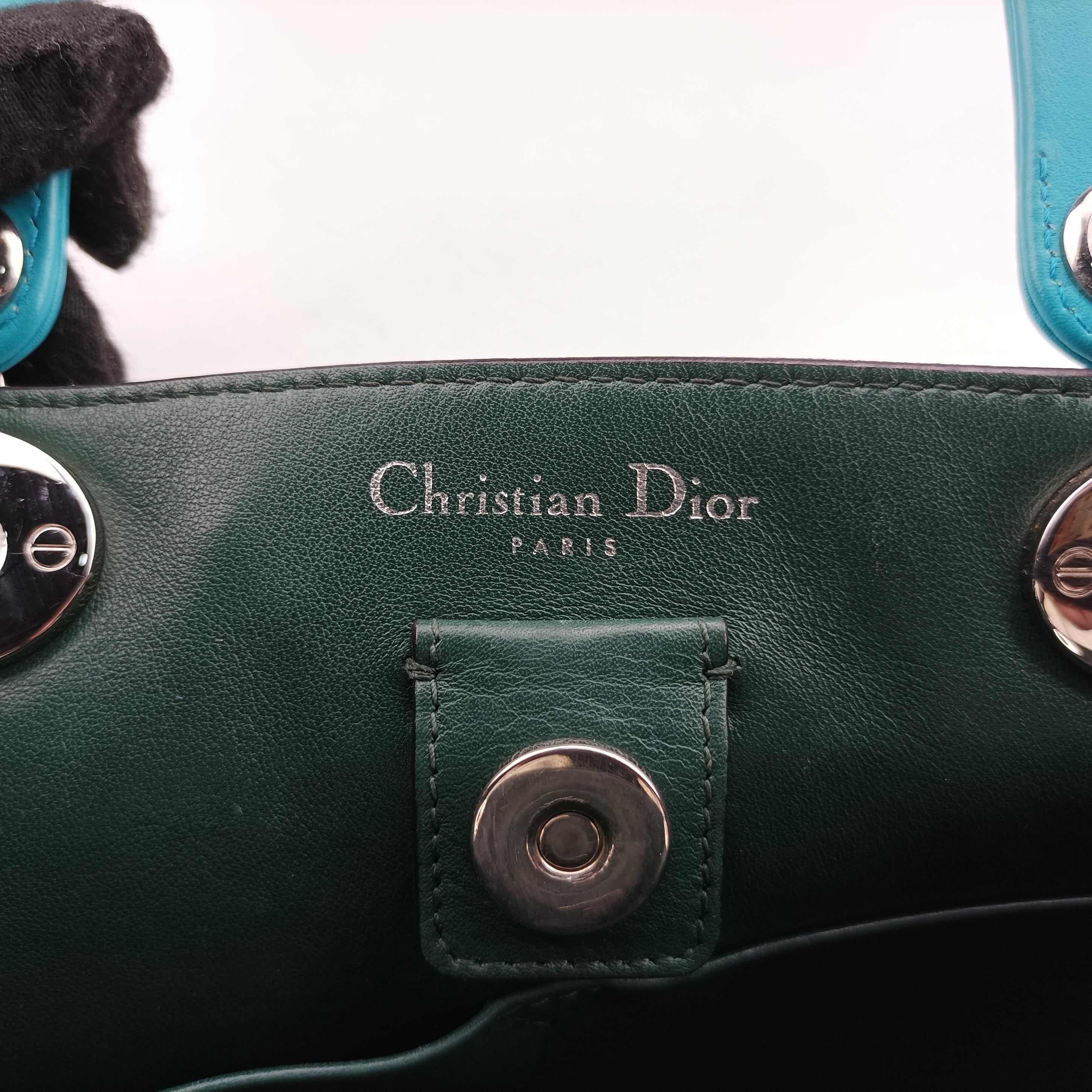 Vintage Christian Dior Diorissimo Blue Leather  shoulderbag | stylenewstar