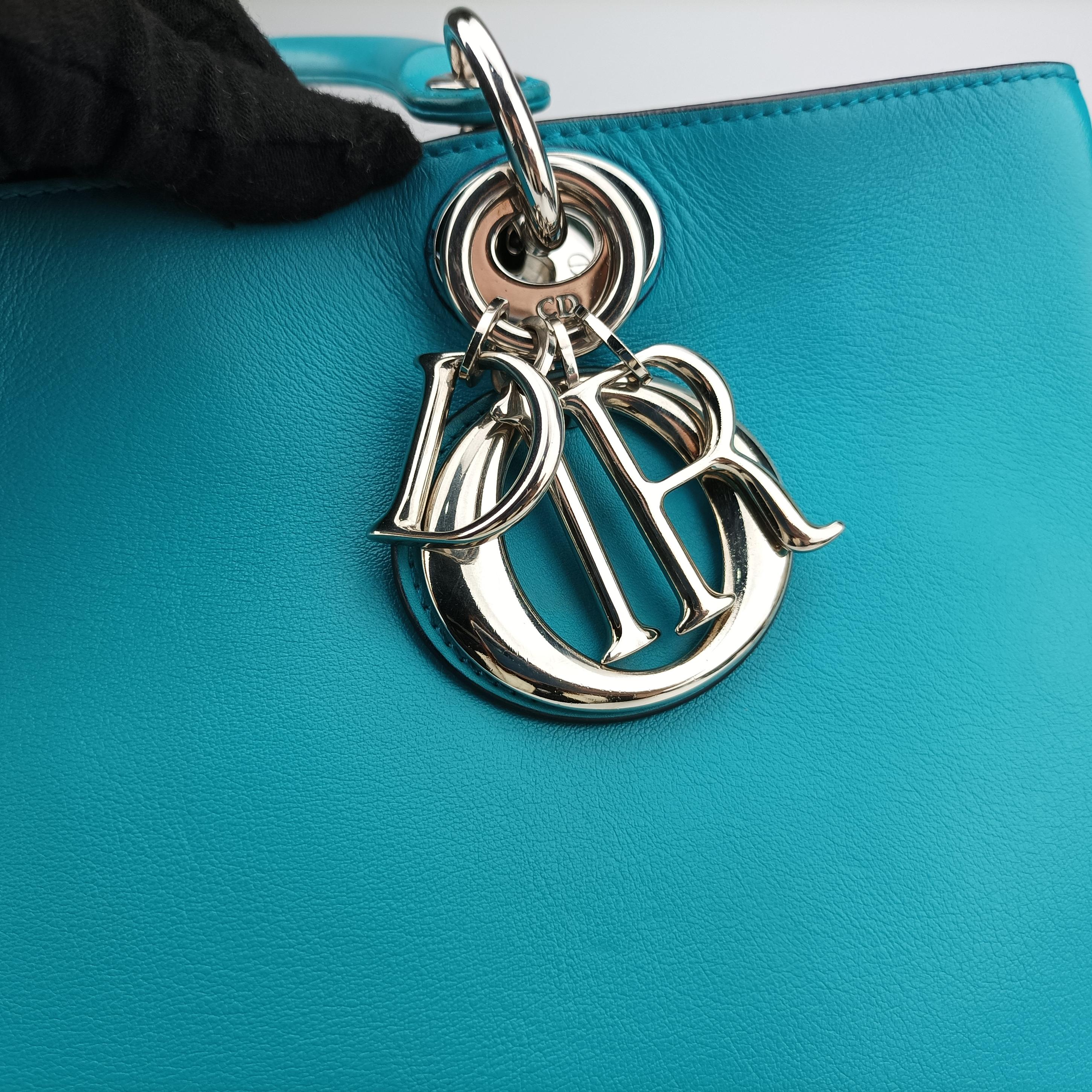 Vintage Christian Dior Diorissimo Blue Leather  shoulderbag | stylenewstar