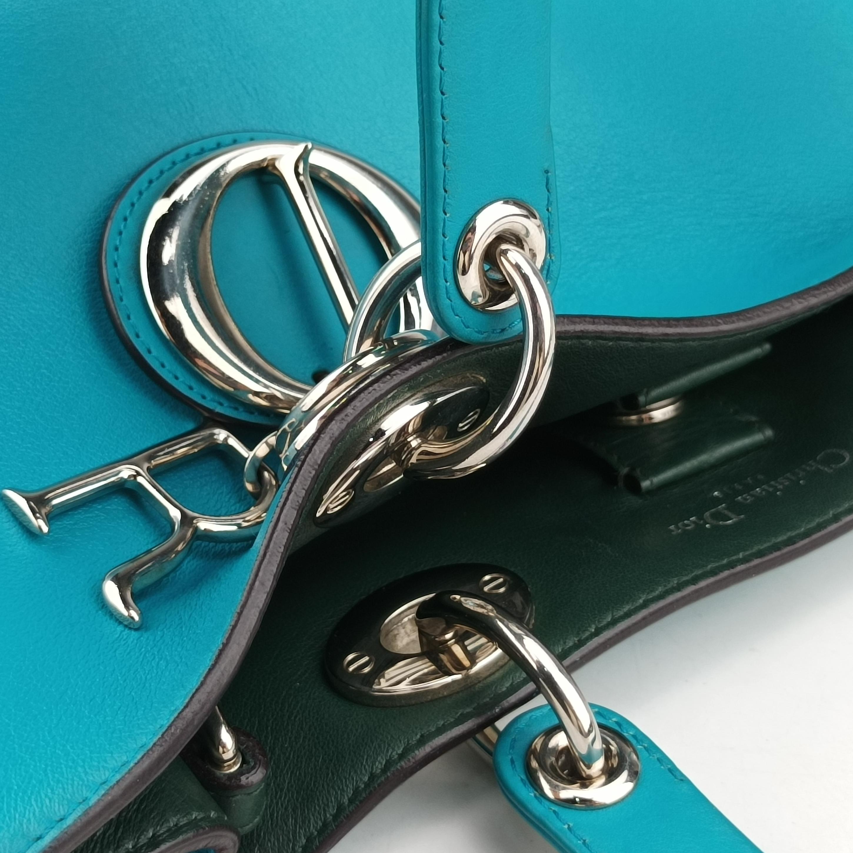 Vintage Christian Dior Diorissimo Blue Leather  shoulderbag | stylenewstar