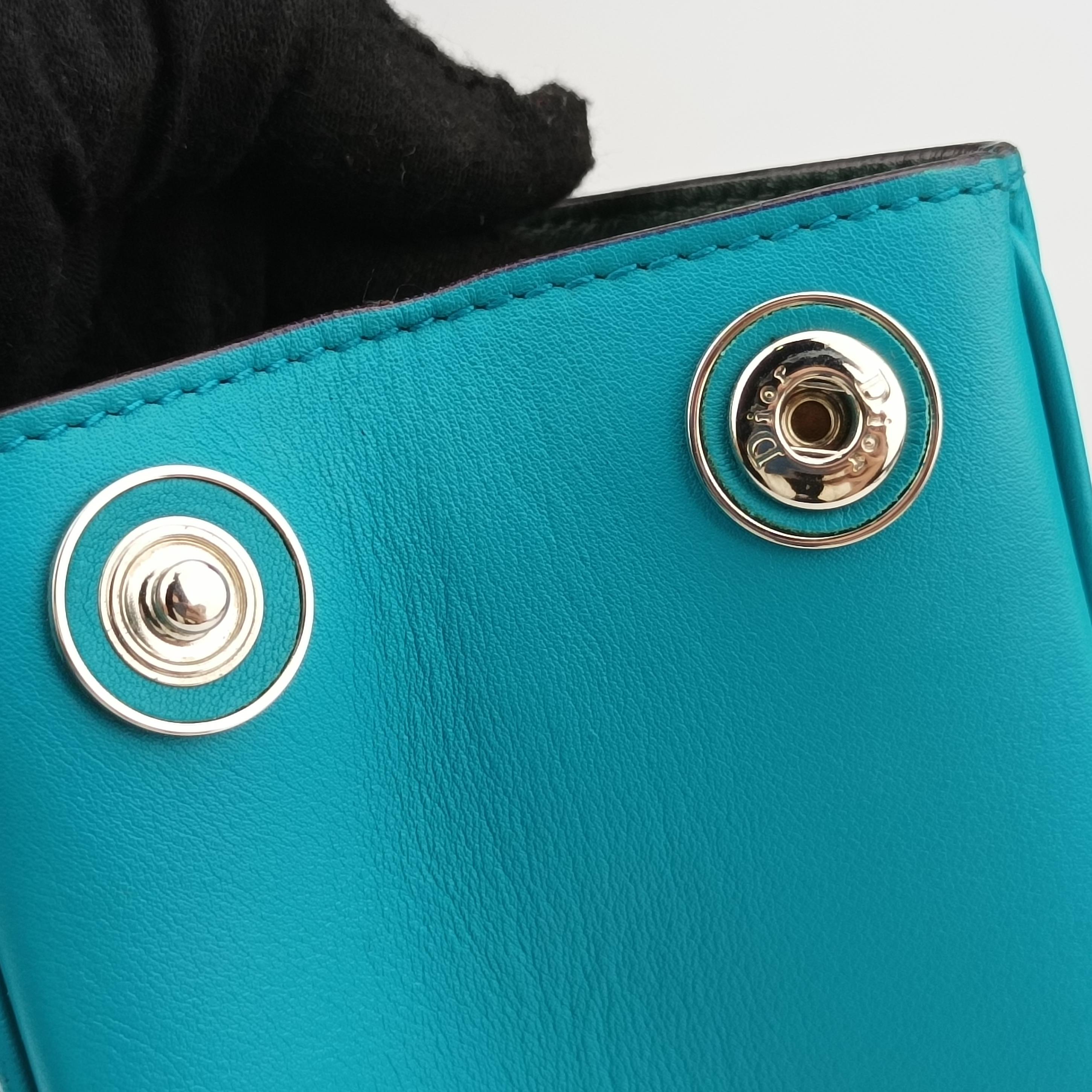 Vintage Christian Dior Diorissimo Blue Leather  shoulderbag | stylenewstar