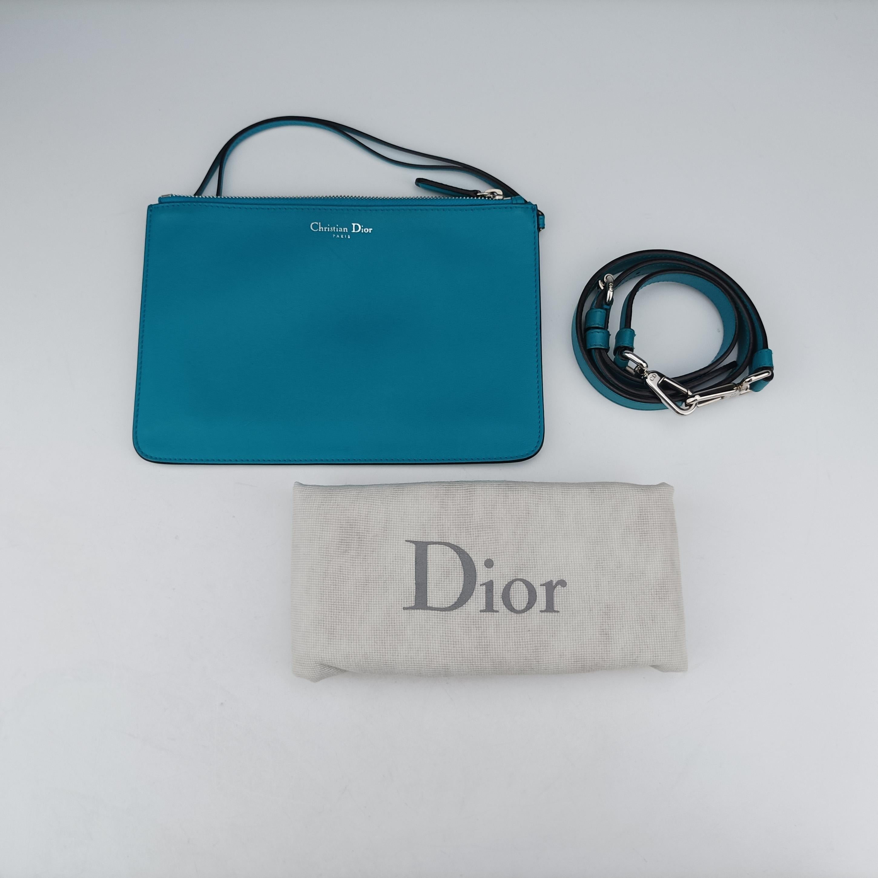 Vintage Christian Dior Diorissimo Blue Leather  shoulderbag | stylenewstar