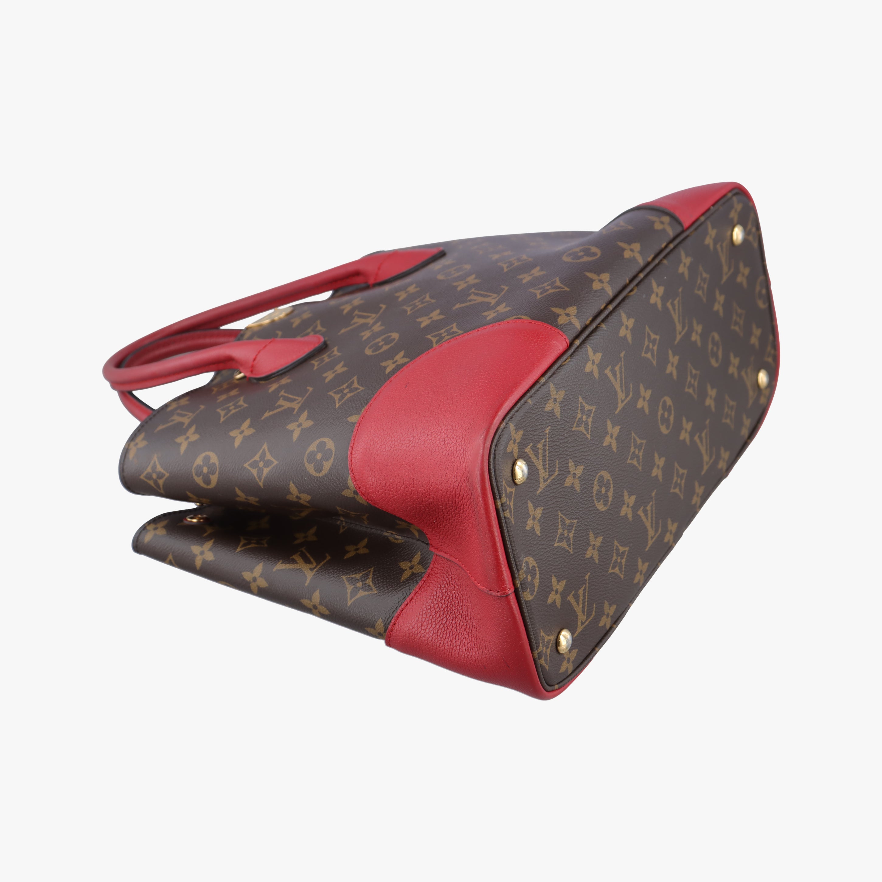 Pre-owned Louis Vuitton FLANDRIN Brown×CERISE Monogram Canvas×calf leather M41596 handbag | stylenewstar