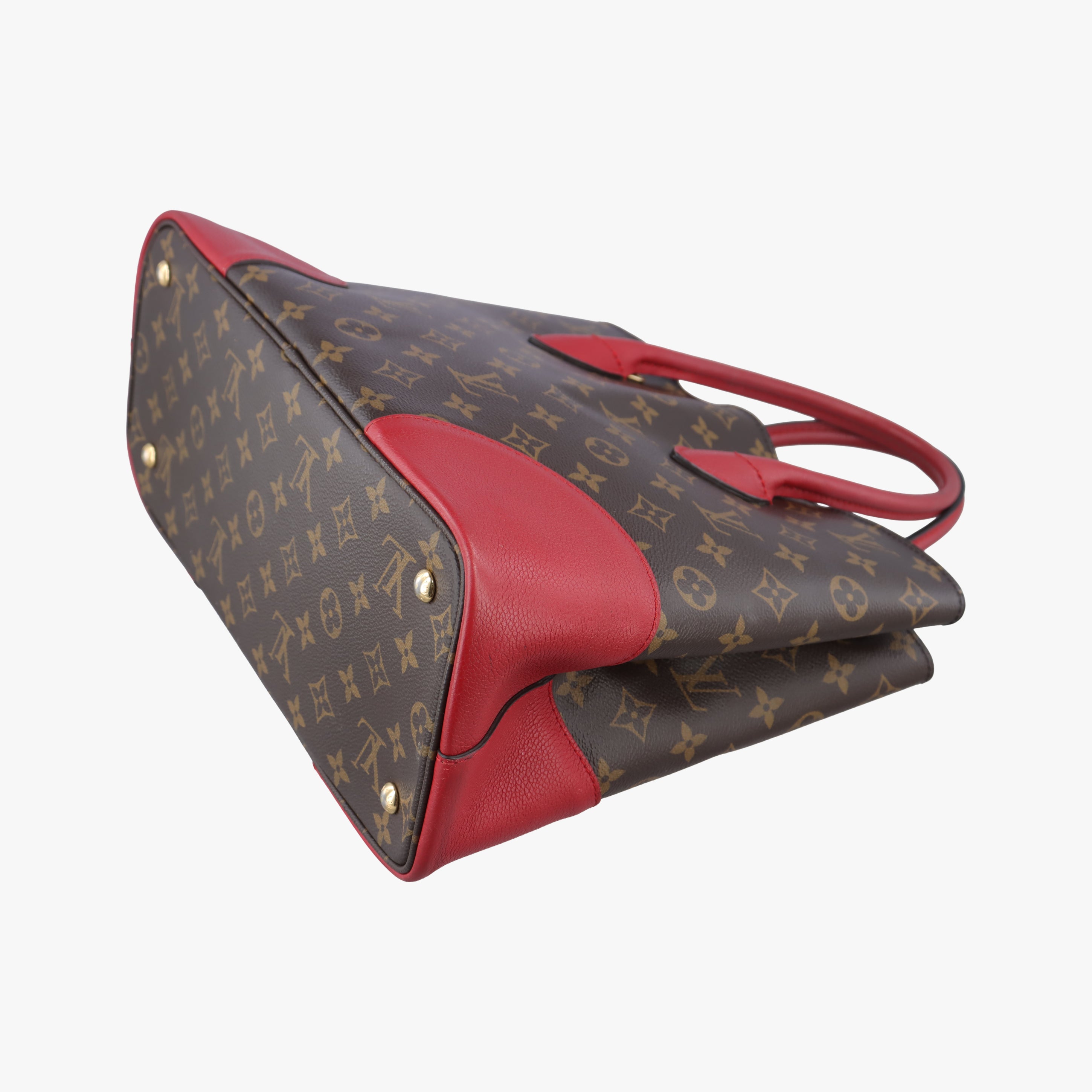 Pre-owned Louis Vuitton FLANDRIN Brown×CERISE Monogram Canvas×calf leather M41596 handbag | stylenewstar
