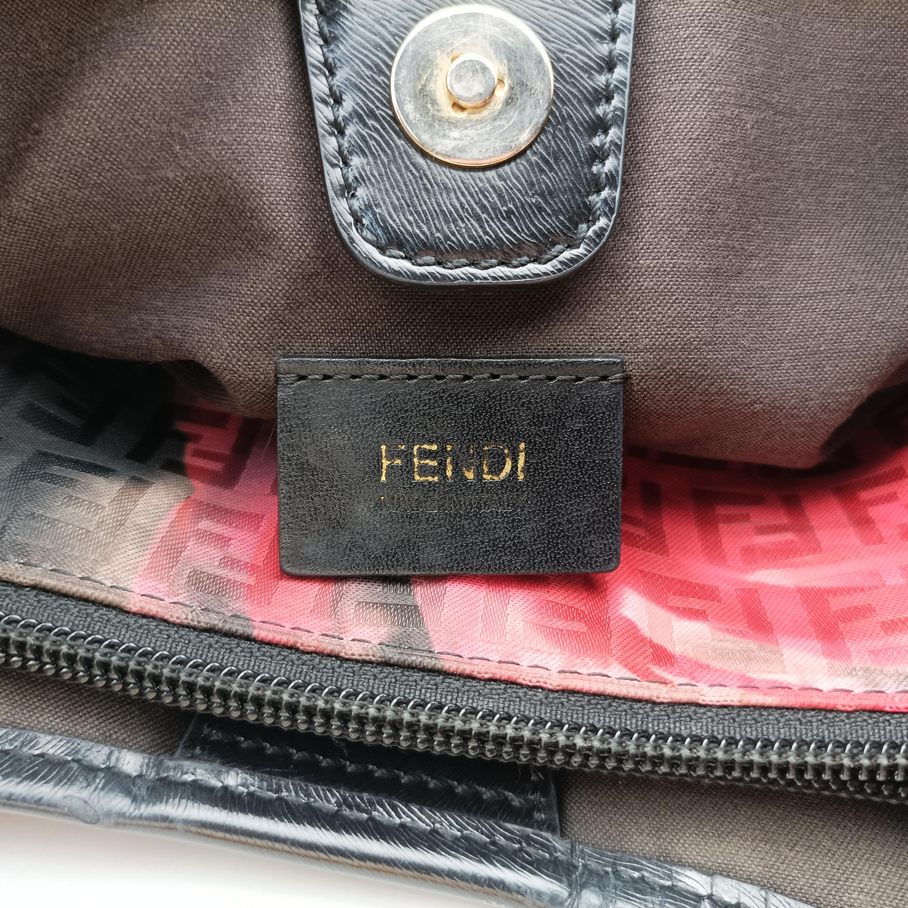 Vintage Fendi Pumpkin Rose Black×Multicolour Jacquard 8BH220 handbag | stylenewstar