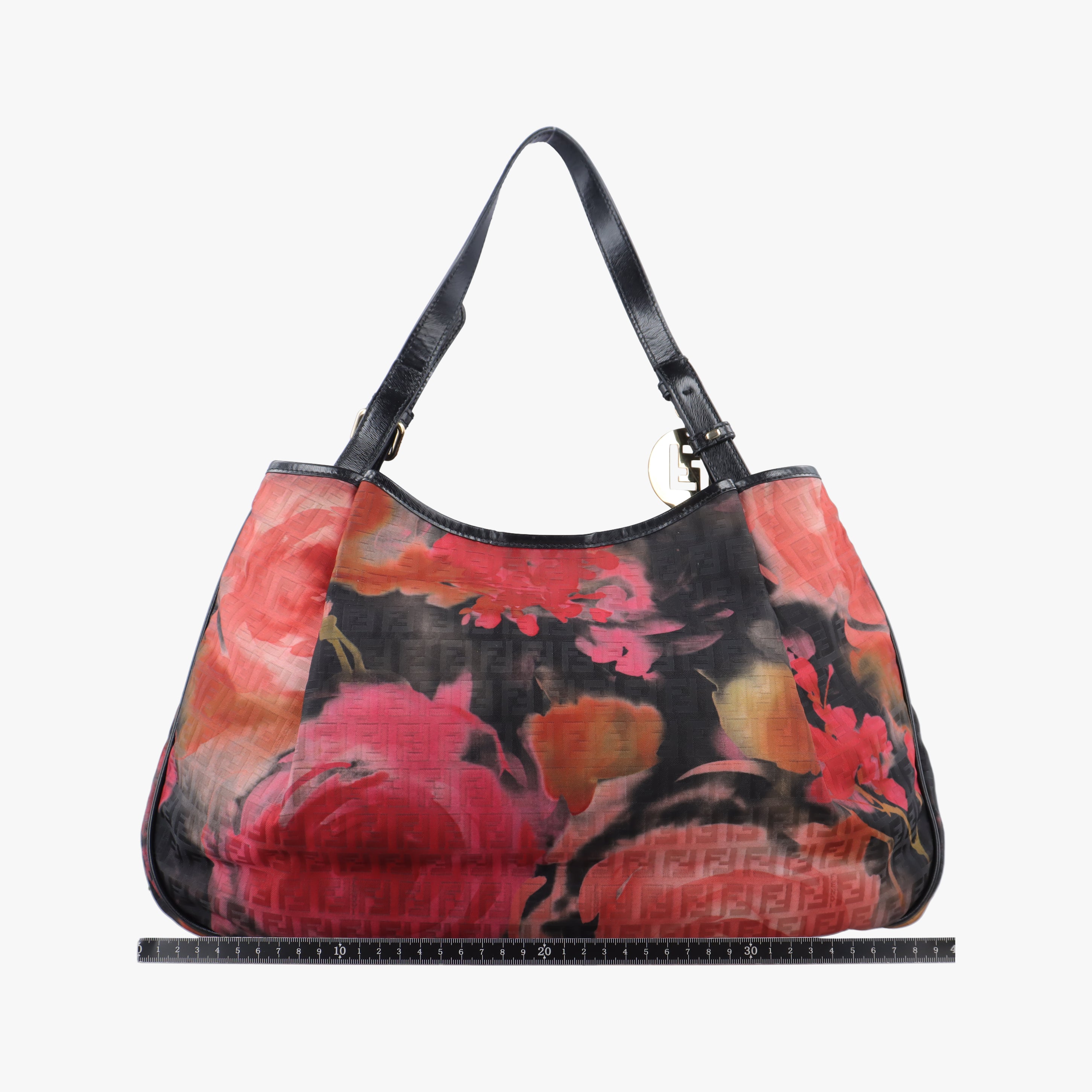Vintage Fendi Pumpkin Rose Black×Multicolour Jacquard 8BH220 handbag | stylenewstar