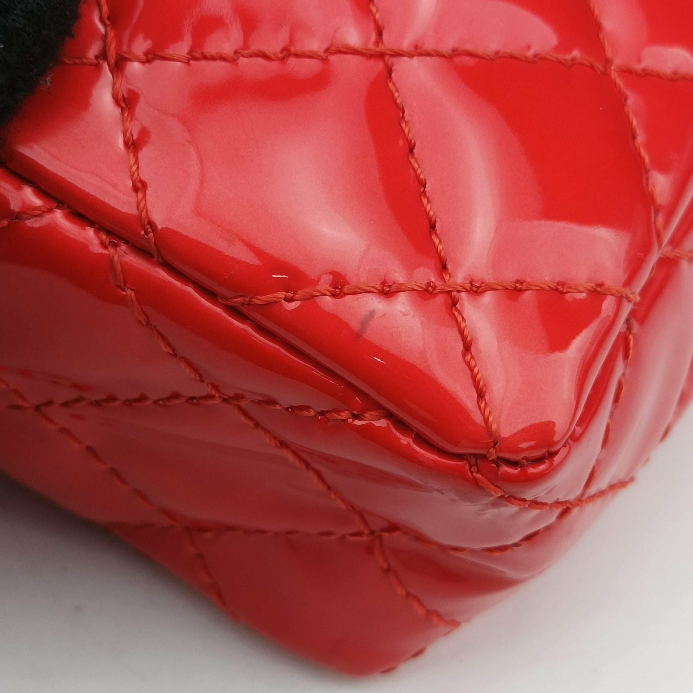 Pre-owned Chanel 2.55 Matelasse Red Patent A38198 shoulderbag | stylenewstar