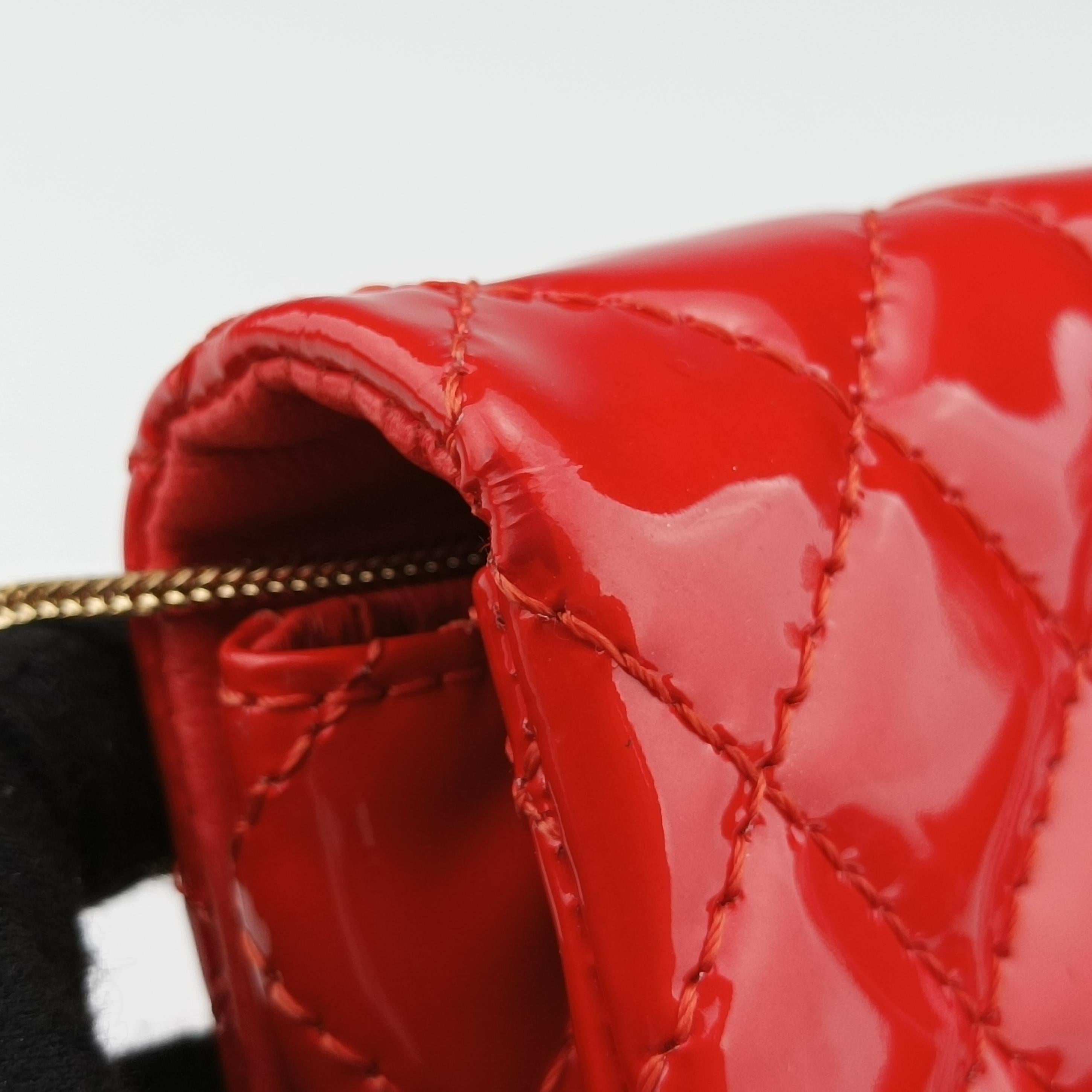 Pre-owned Chanel 2.55 Matelasse Red Patent A38198 shoulderbag | stylenewstar
