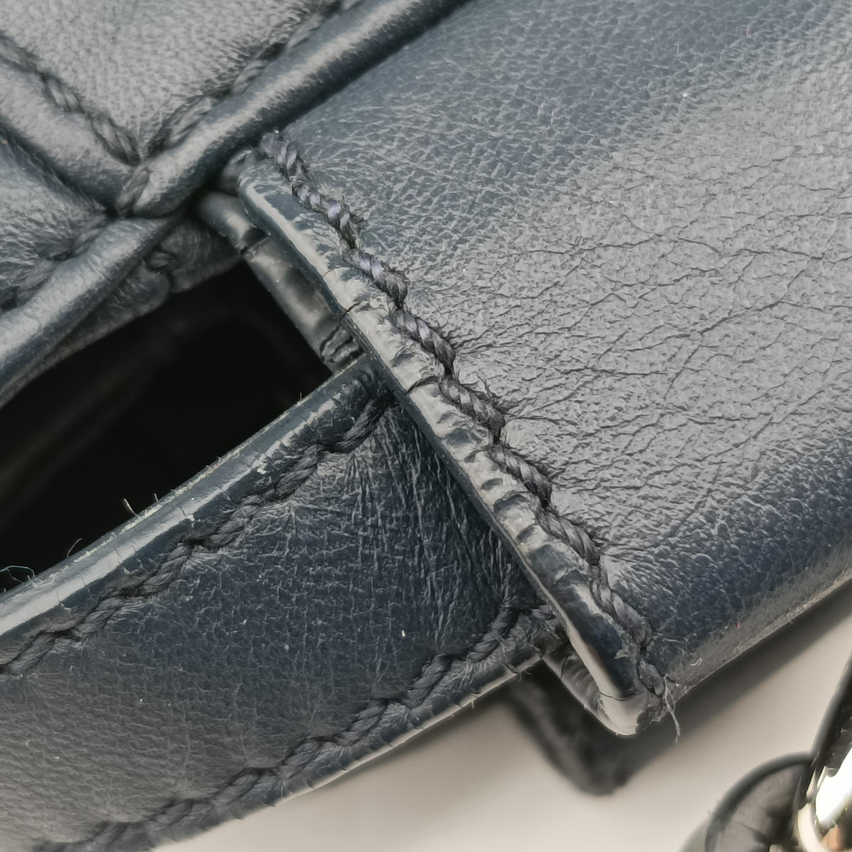 Pre-owned Fendi PEEKABOO Navy Leather 8BN244 shoulderbag | stylenewstar