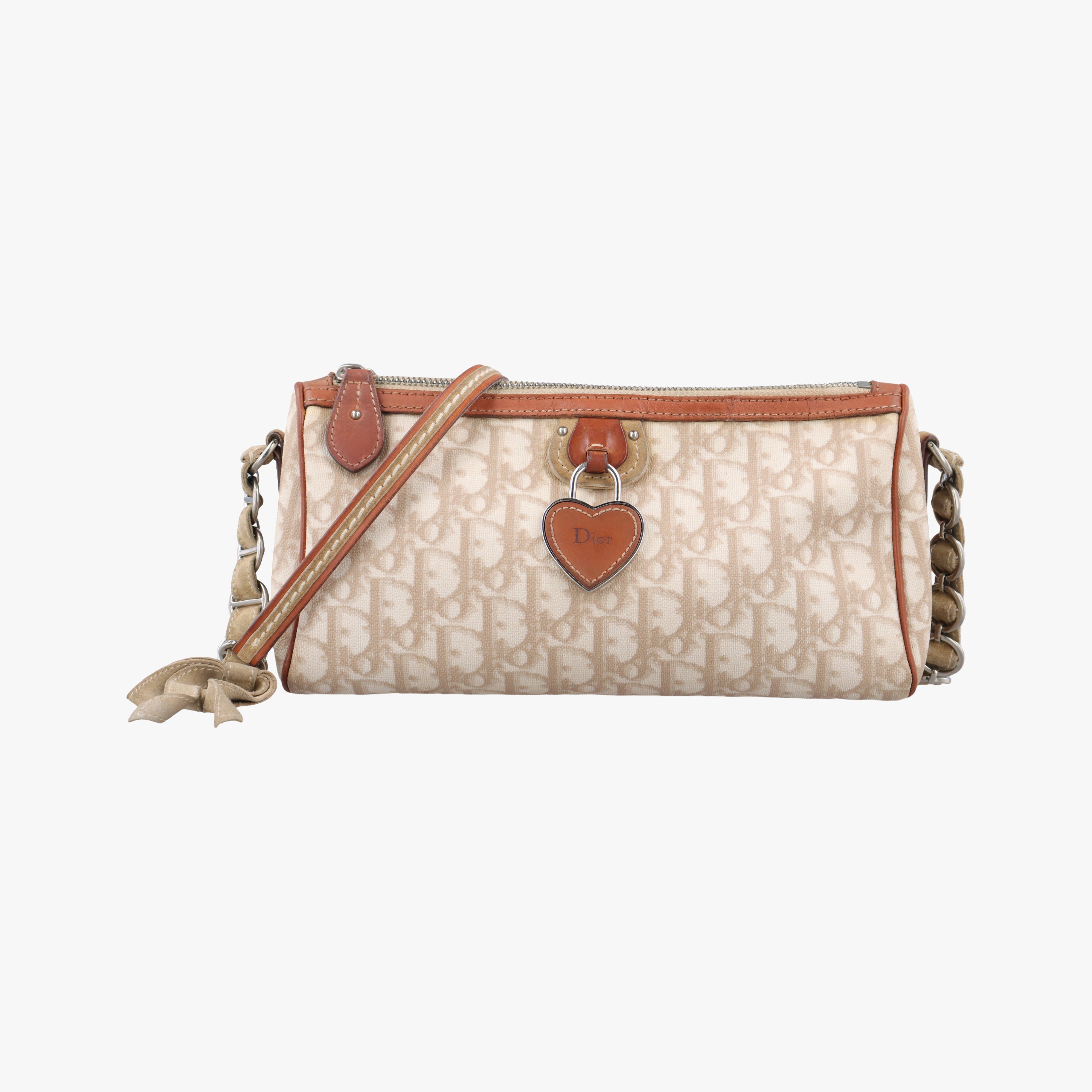 Pre-owned Christian Dior Trotter Romantic Beige PVC coated canvas×Leather  shoulderbag | stylenewstar