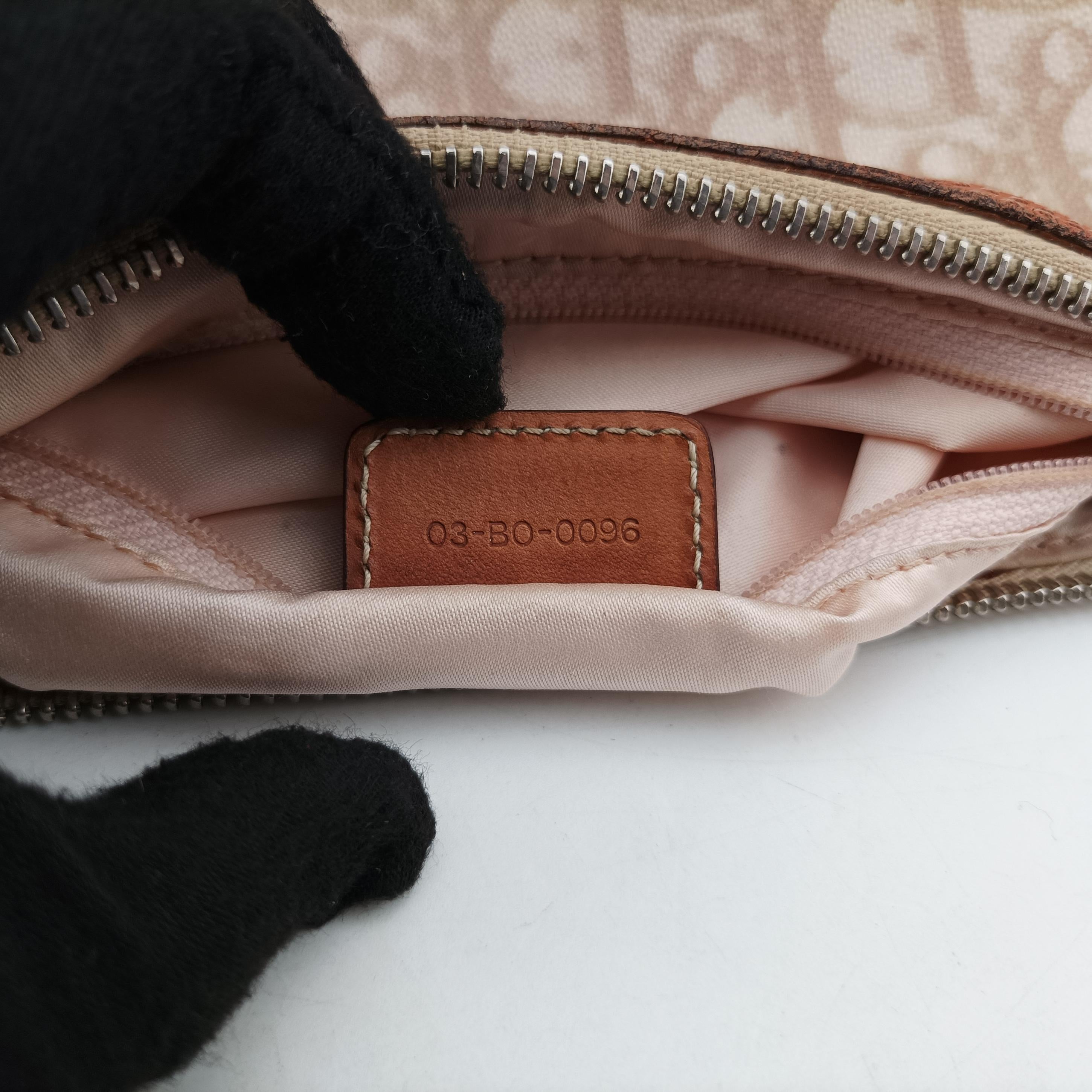 Pre-owned Christian Dior Trotter Romantic Beige PVC coated canvas×Leather  shoulderbag | stylenewstar
