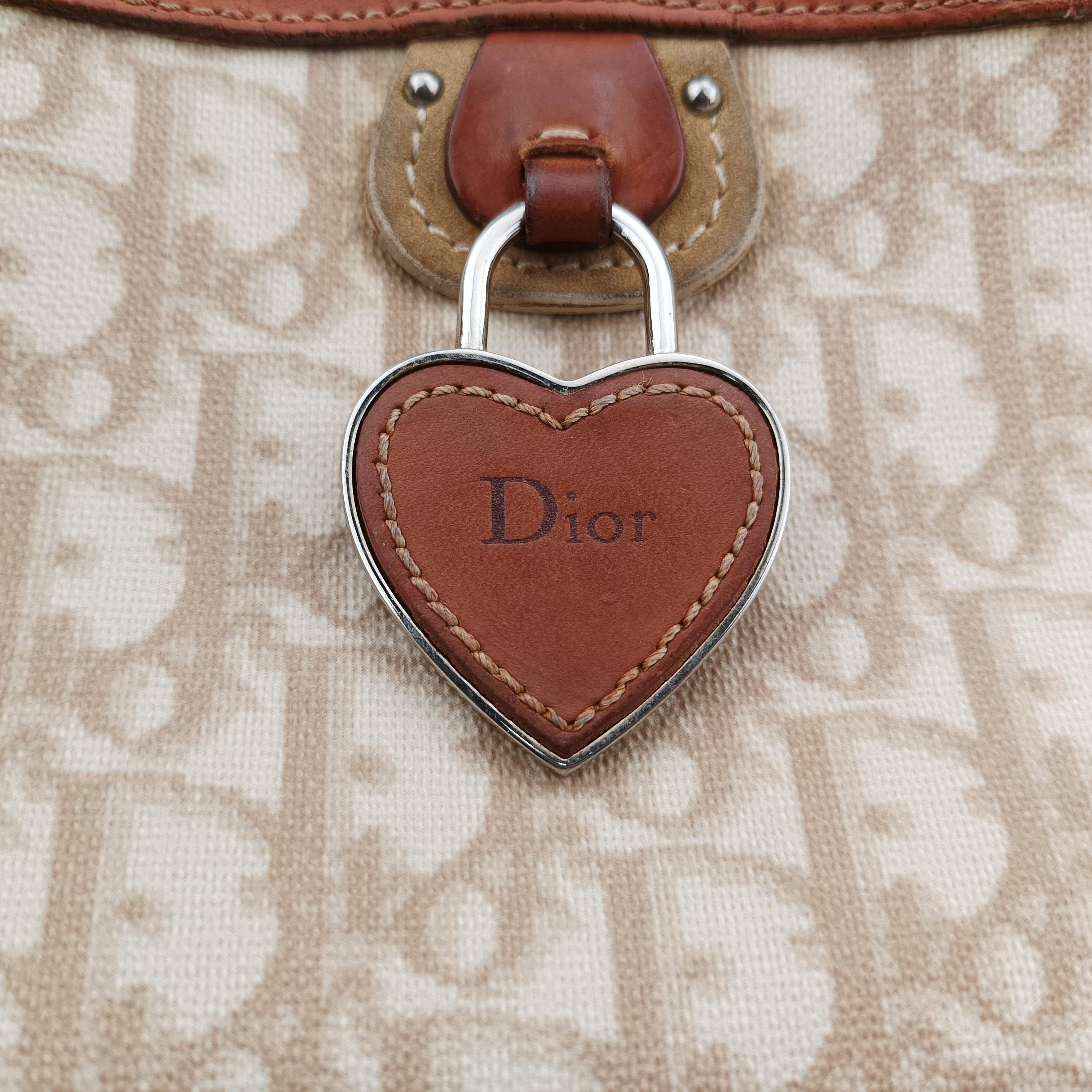 Pre-owned Christian Dior Trotter Romantic Beige PVC coated canvas×Leather  shoulderbag | stylenewstar