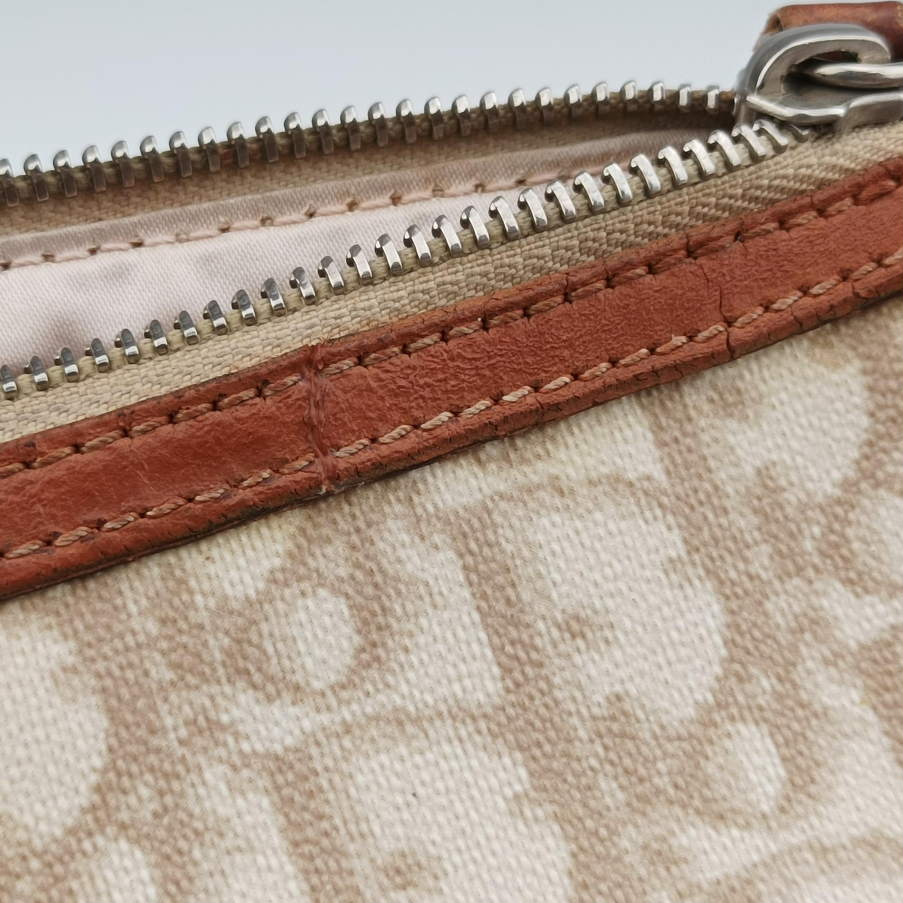 Pre-owned Christian Dior Trotter Romantic Beige PVC coated canvas×Leather  shoulderbag | stylenewstar