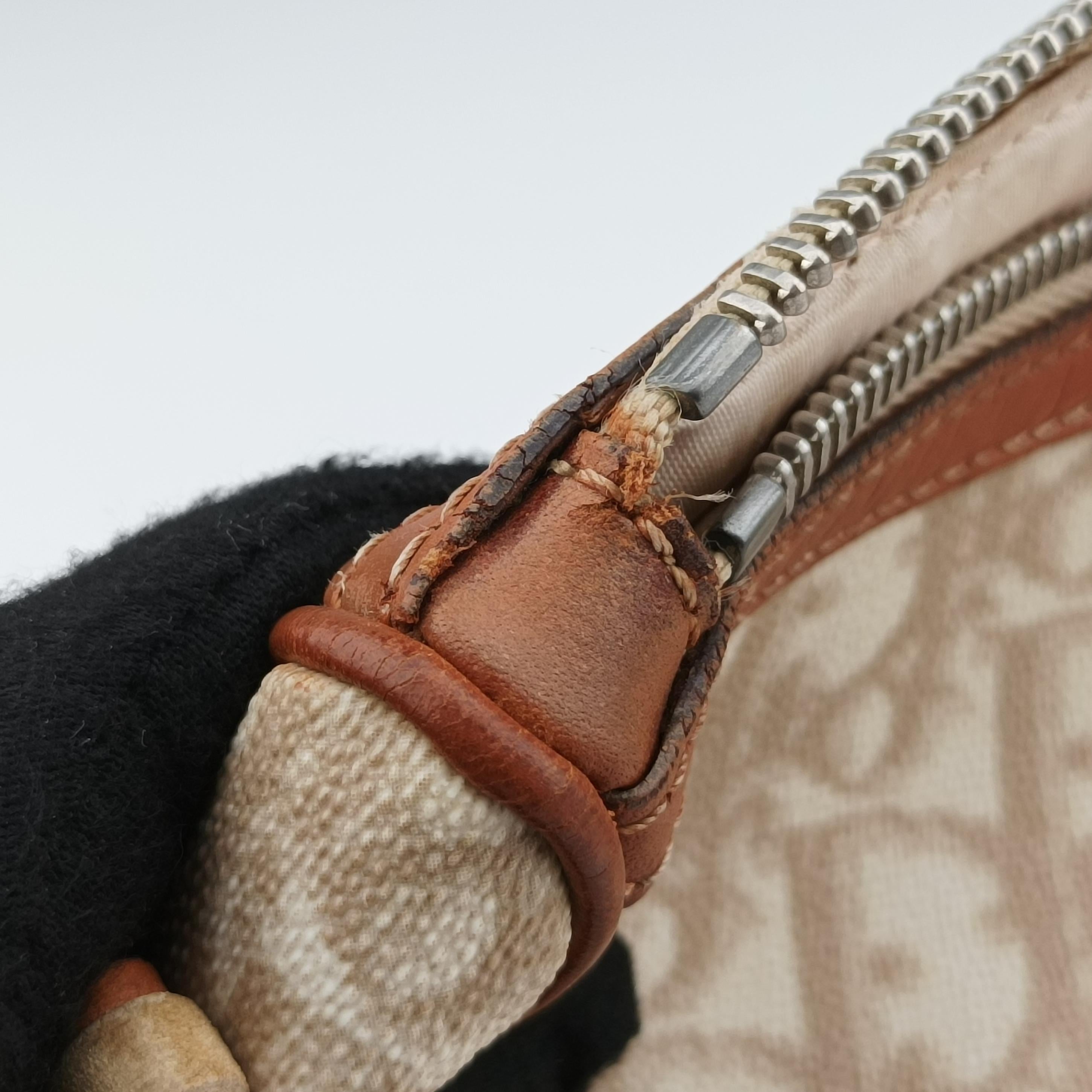 Pre-owned Christian Dior Trotter Romantic Beige PVC coated canvas×Leather  shoulderbag | stylenewstar
