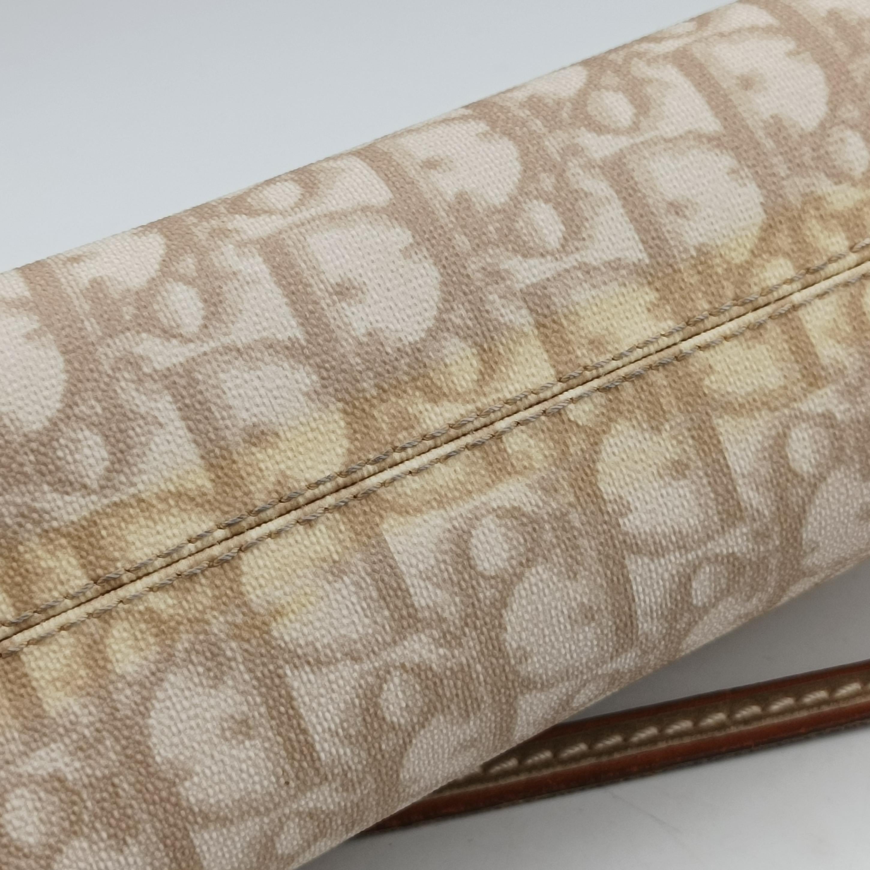 Pre-owned Christian Dior Trotter Romantic Beige PVC coated canvas×Leather  shoulderbag | stylenewstar
