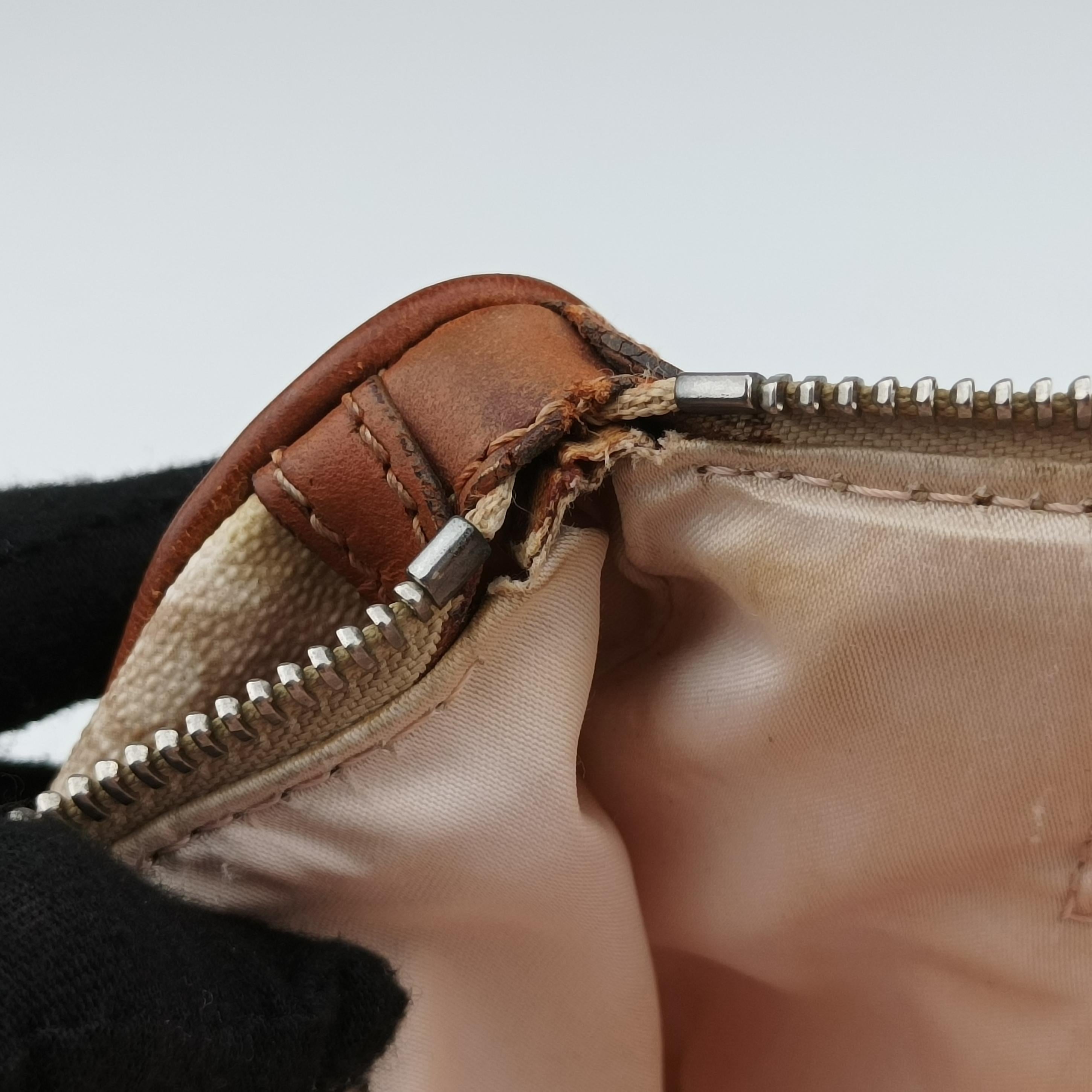 Pre-owned Christian Dior Trotter Romantic Beige PVC coated canvas×Leather  shoulderbag | stylenewstar