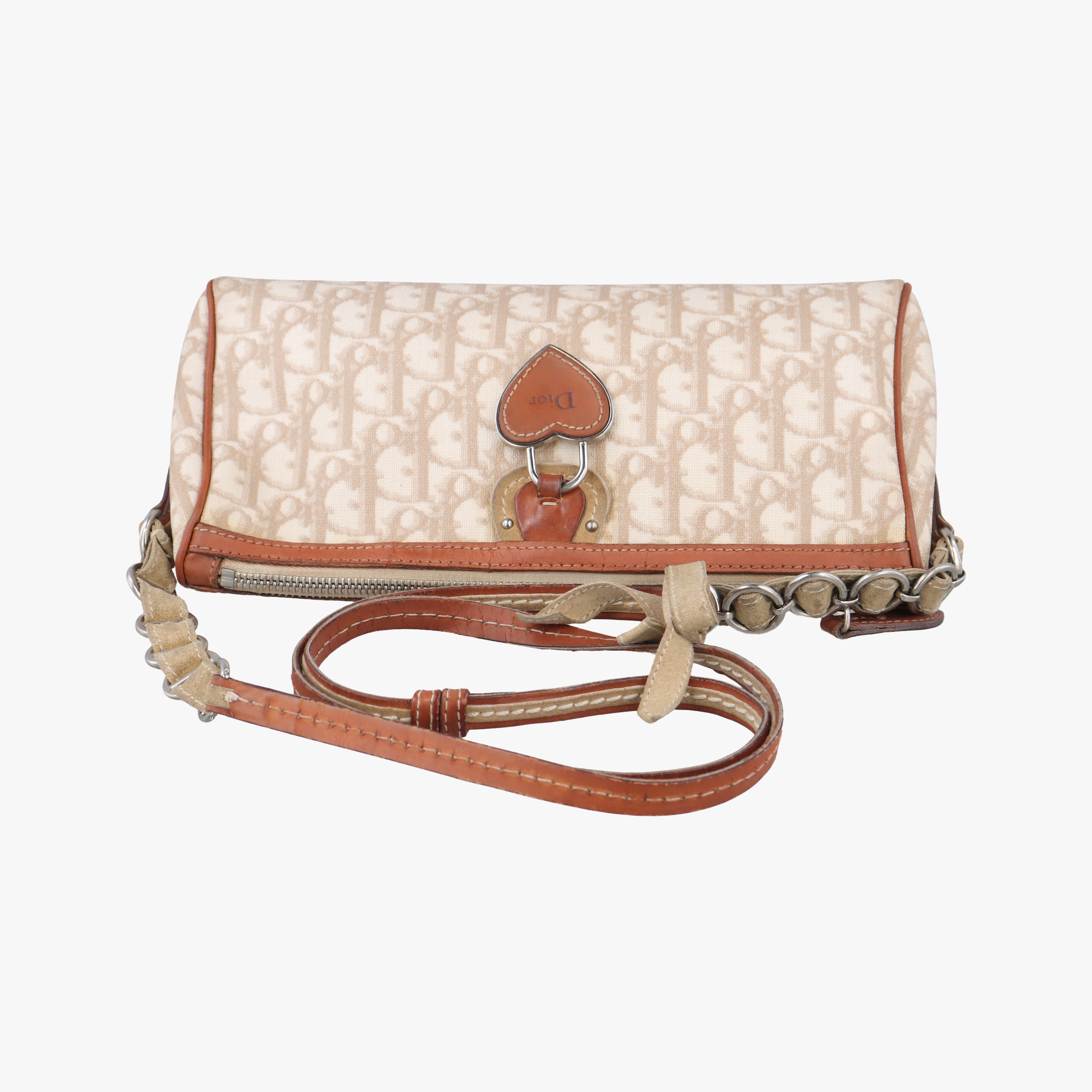 Pre-owned Christian Dior Trotter Romantic Beige PVC coated canvas×Leather  shoulderbag | stylenewstar