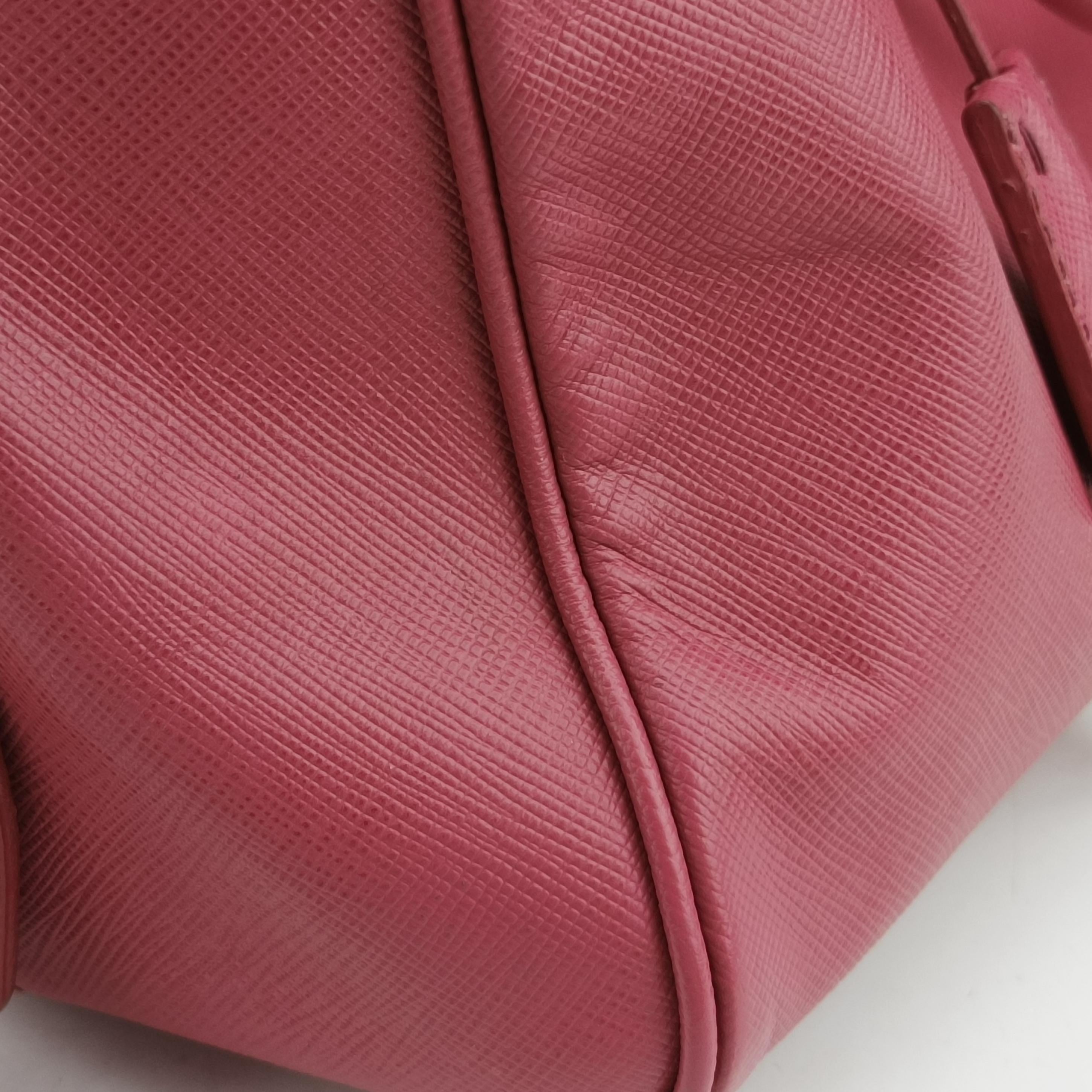 Pre-owned Prada Mini Boston Bowler Pink SAFFIANO Leather BL0823 shoulderbag | stylenewstar