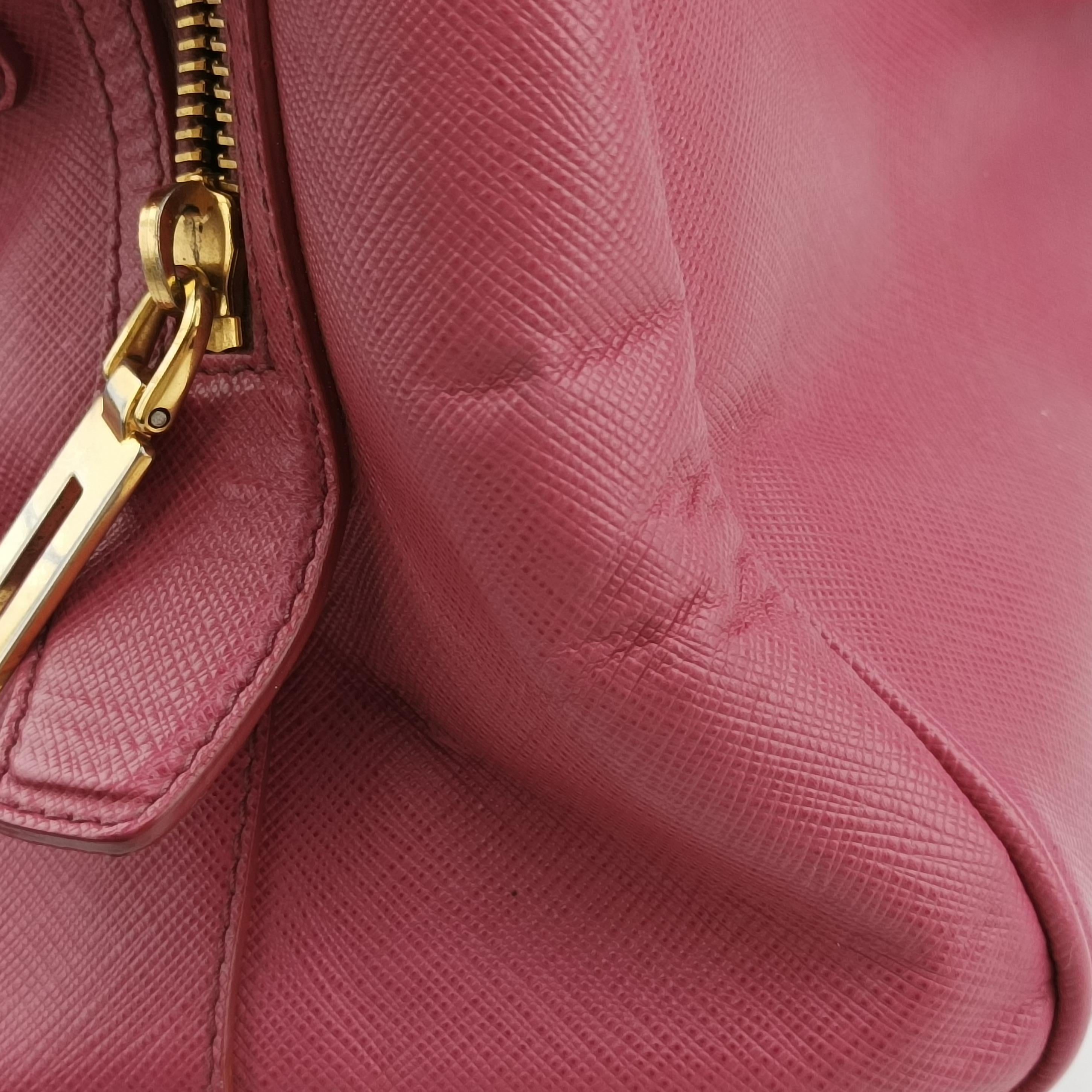Pre-owned Prada Mini Boston Bowler Pink SAFFIANO Leather BL0823 shoulderbag | stylenewstar
