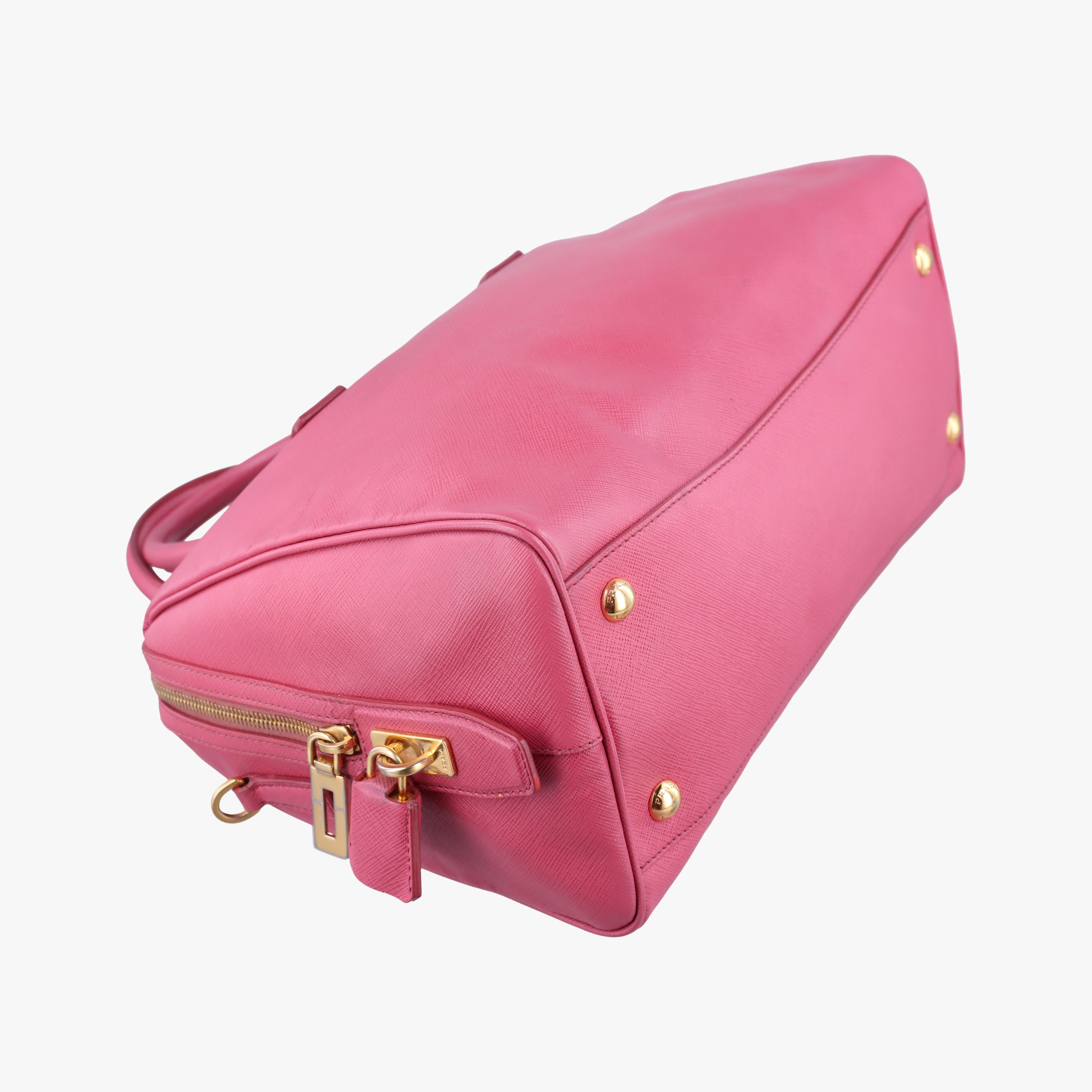 Pre-owned Prada Mini Boston Bowler Pink SAFFIANO Leather BL0823 shoulderbag | stylenewstar