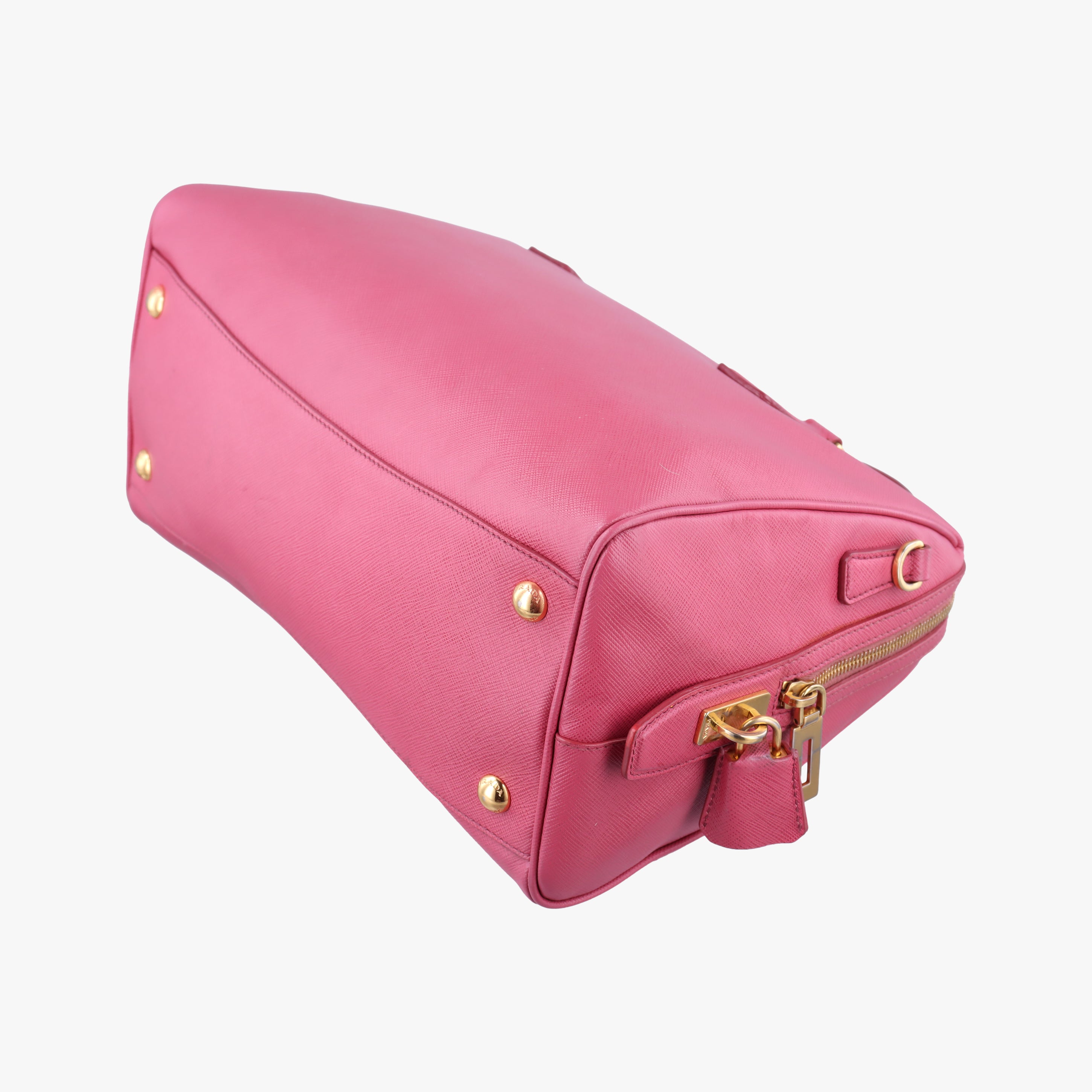 Pre-owned Prada Mini Boston Bowler Pink SAFFIANO Leather BL0823 shoulderbag | stylenewstar