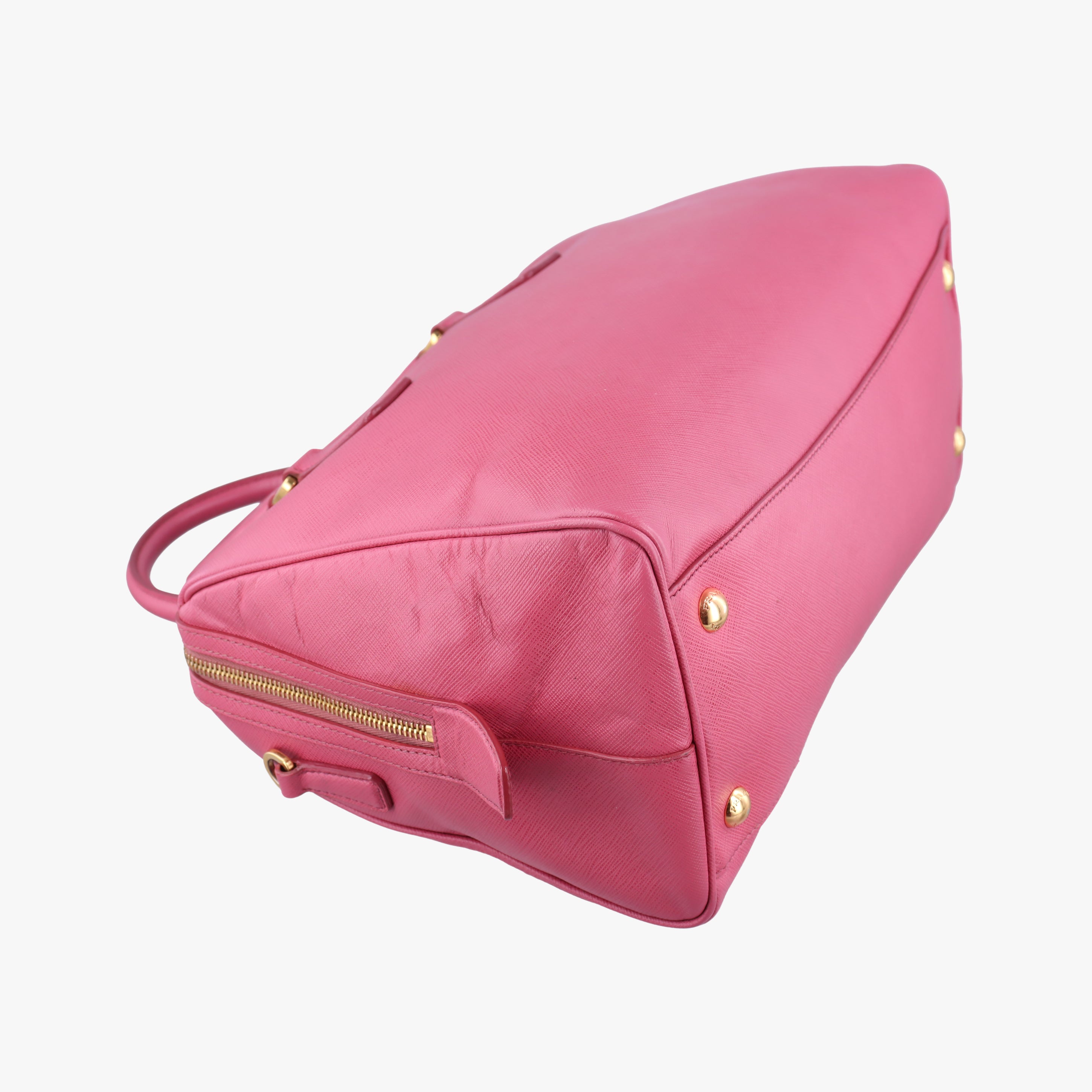 Pre-owned Prada Mini Boston Bowler Pink SAFFIANO Leather BL0823 shoulderbag | stylenewstar