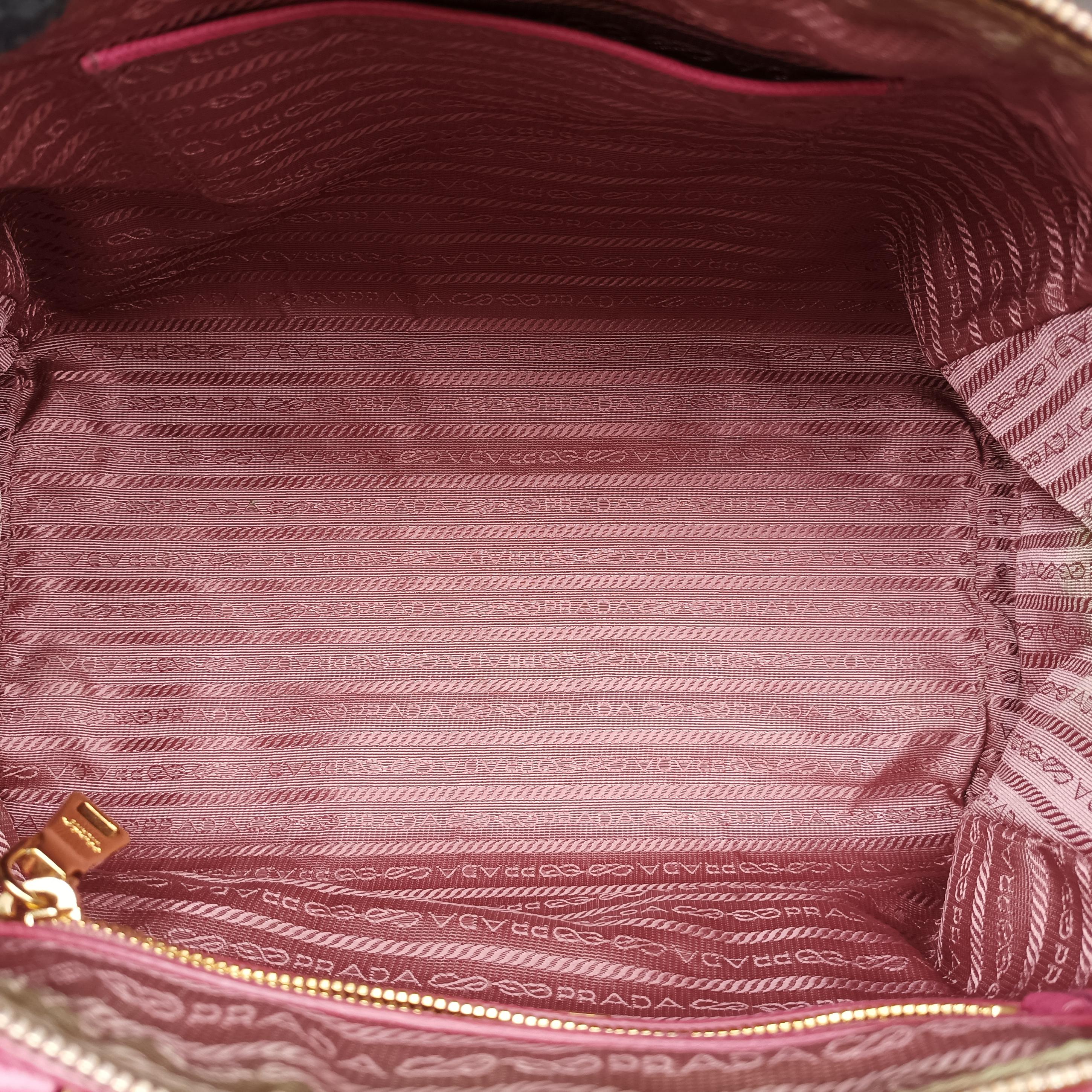 Pre-owned Prada Mini Boston Bowler Pink SAFFIANO Leather BL0823 shoulderbag | stylenewstar