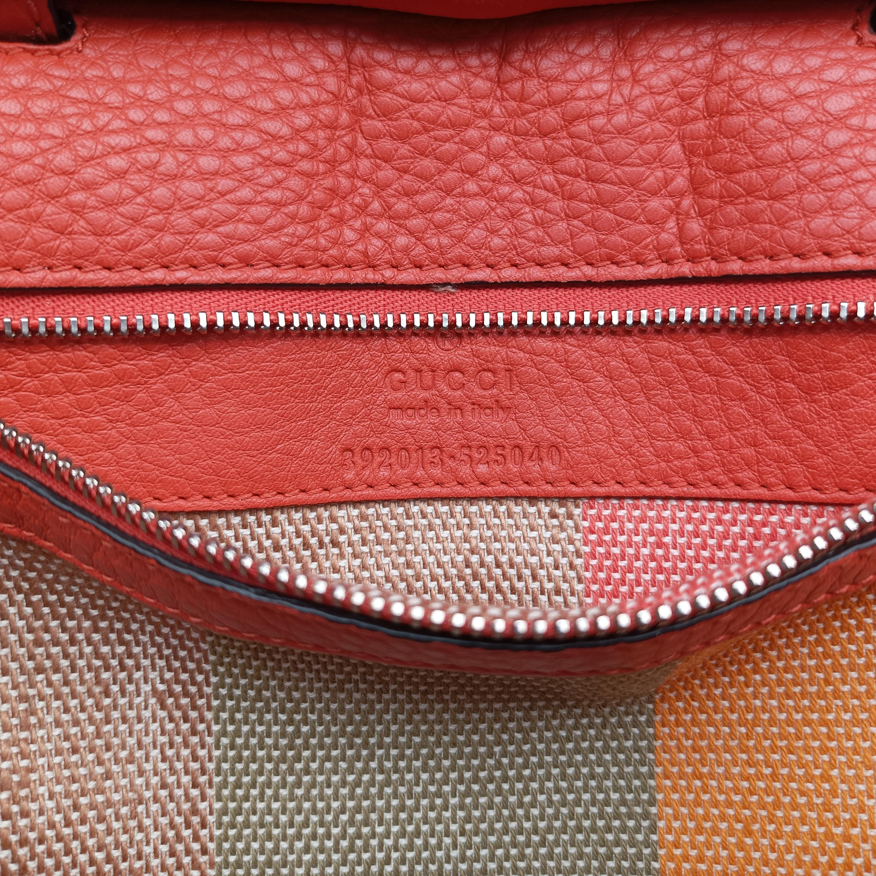 Pre-owned Gucci Bamboo Daily Orange Leather 392013 shoulderbag | stylenewstar