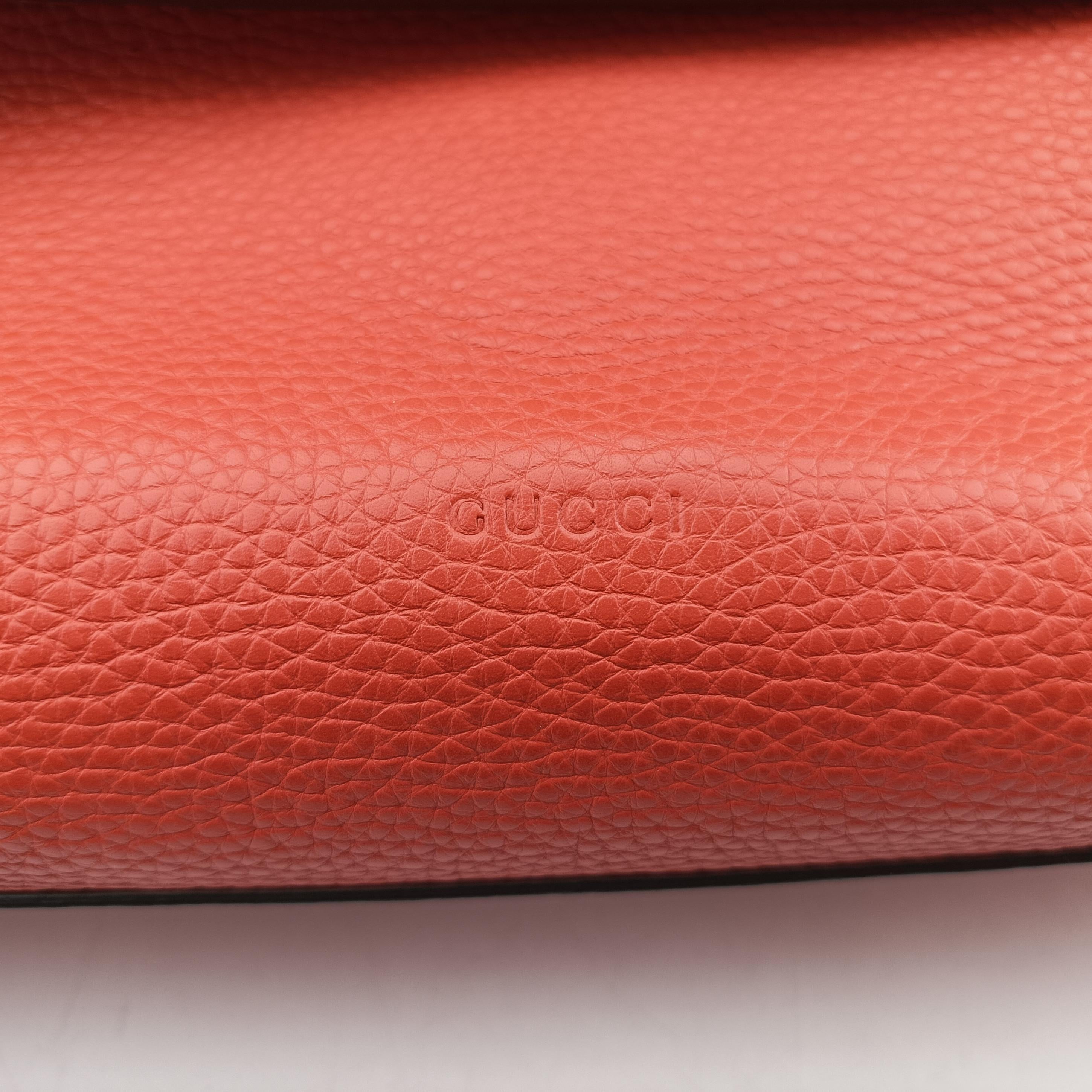 Pre-owned Gucci Bamboo Daily Orange Leather 392013 shoulderbag | stylenewstar