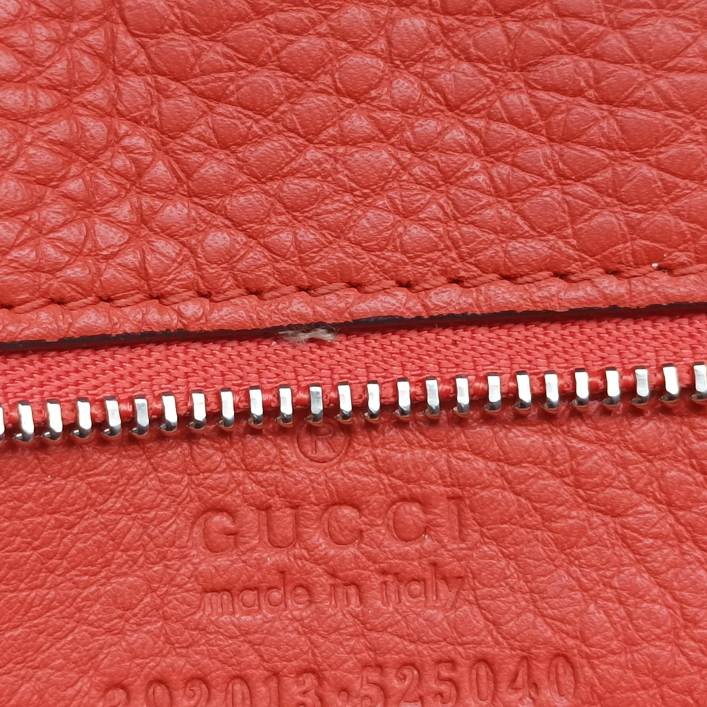 Pre-owned Gucci Bamboo Daily Orange Leather 392013 shoulderbag | stylenewstar