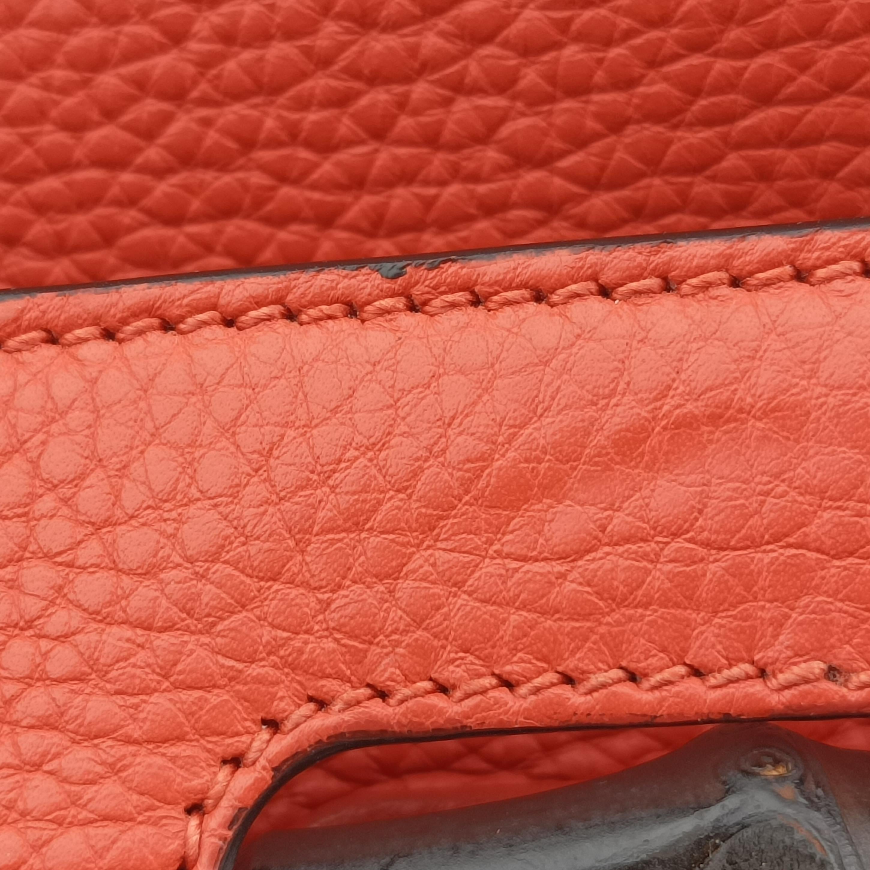 Pre-owned Gucci Bamboo Daily Orange Leather 392013 shoulderbag | stylenewstar