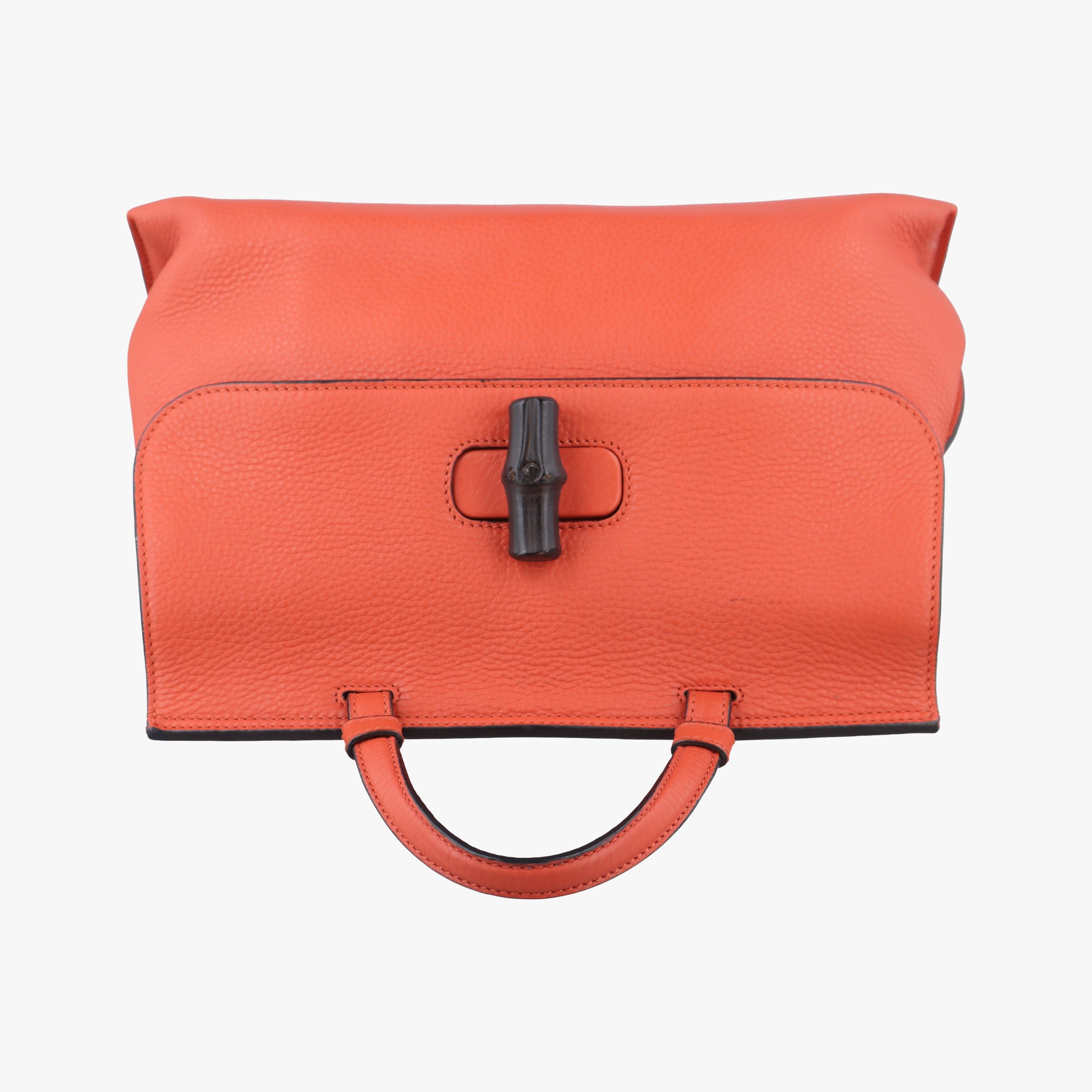 Pre-owned Gucci Bamboo Daily Orange Leather 392013 shoulderbag | stylenewstar