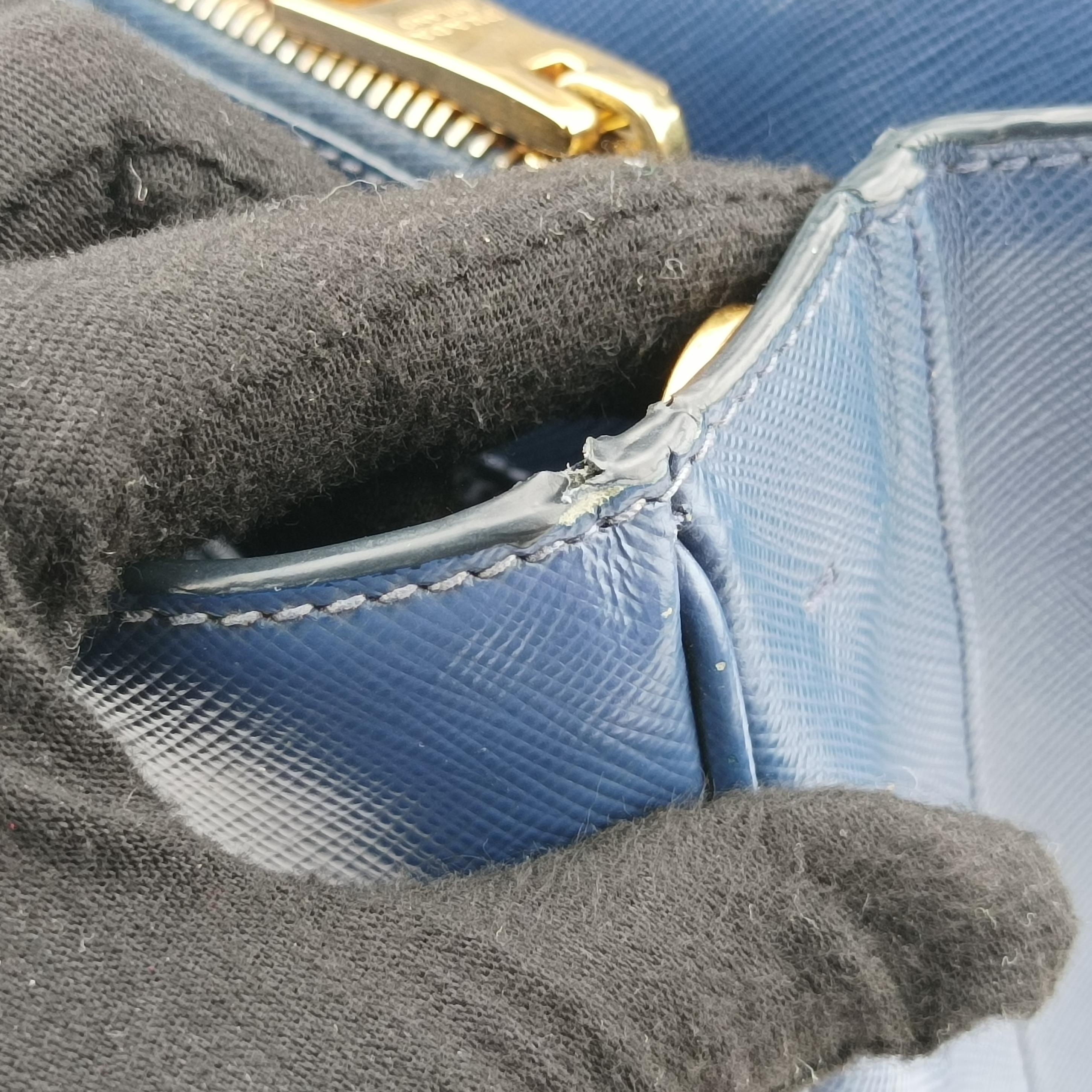 Pre-owned Prada Galleria Blue SAFFIANO Leather BN2274 shoulderbag | stylenewstar