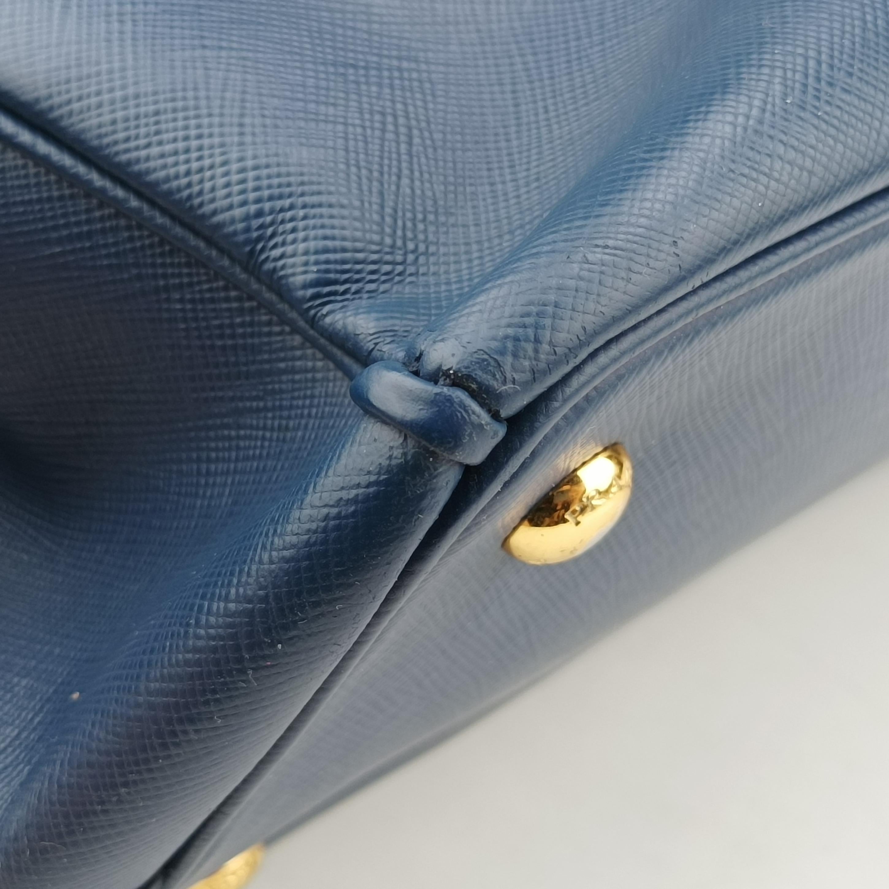 Pre-owned Prada Galleria Blue SAFFIANO Leather BN2274 shoulderbag | stylenewstar