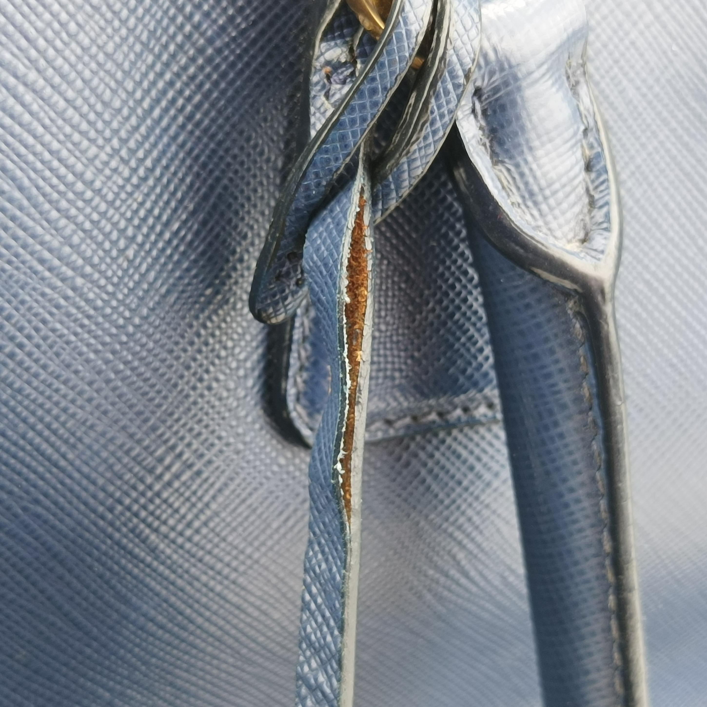 Pre-owned Prada Galleria Blue SAFFIANO Leather BN2274 shoulderbag | stylenewstar