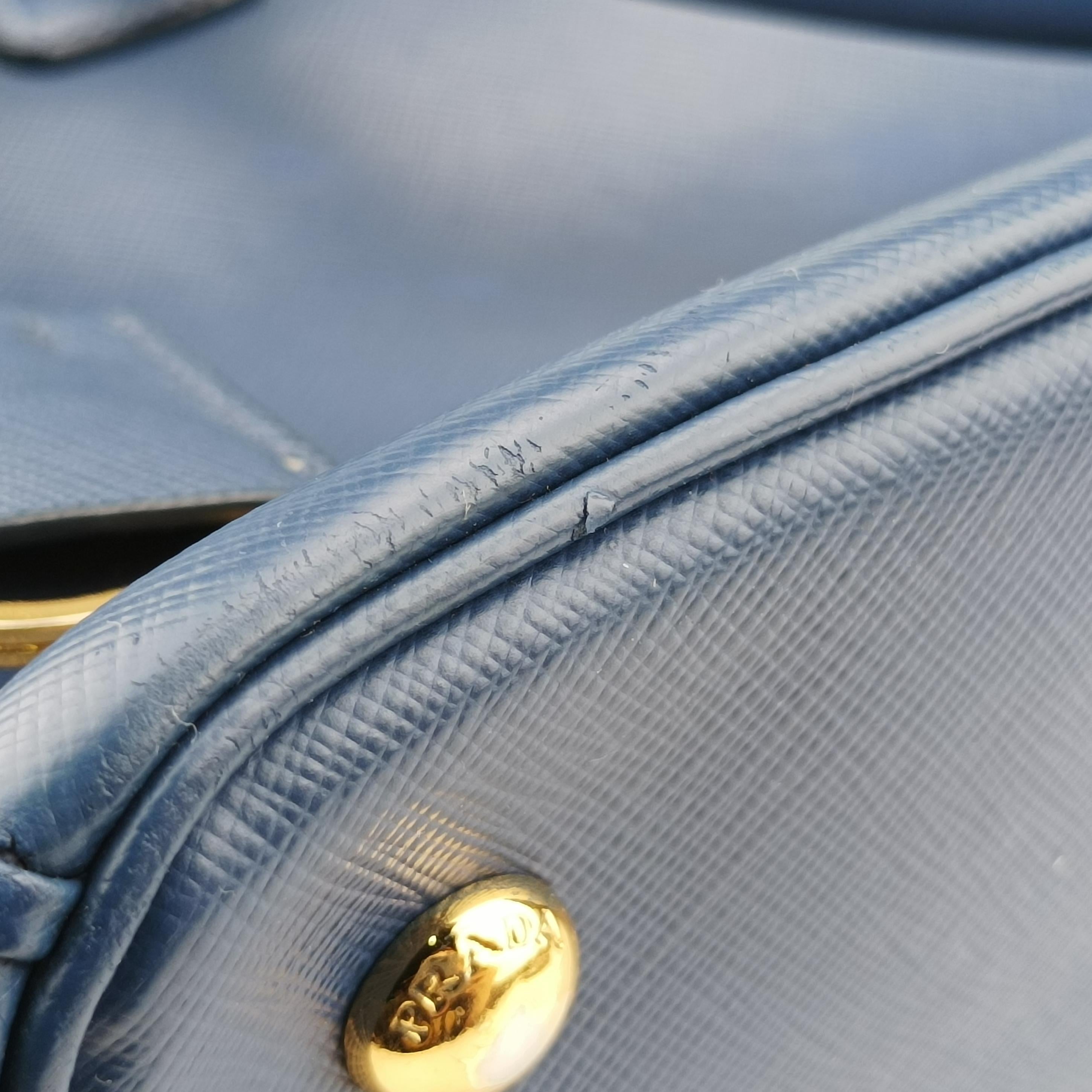 Pre-owned Prada Galleria Blue SAFFIANO Leather BN2274 shoulderbag | stylenewstar