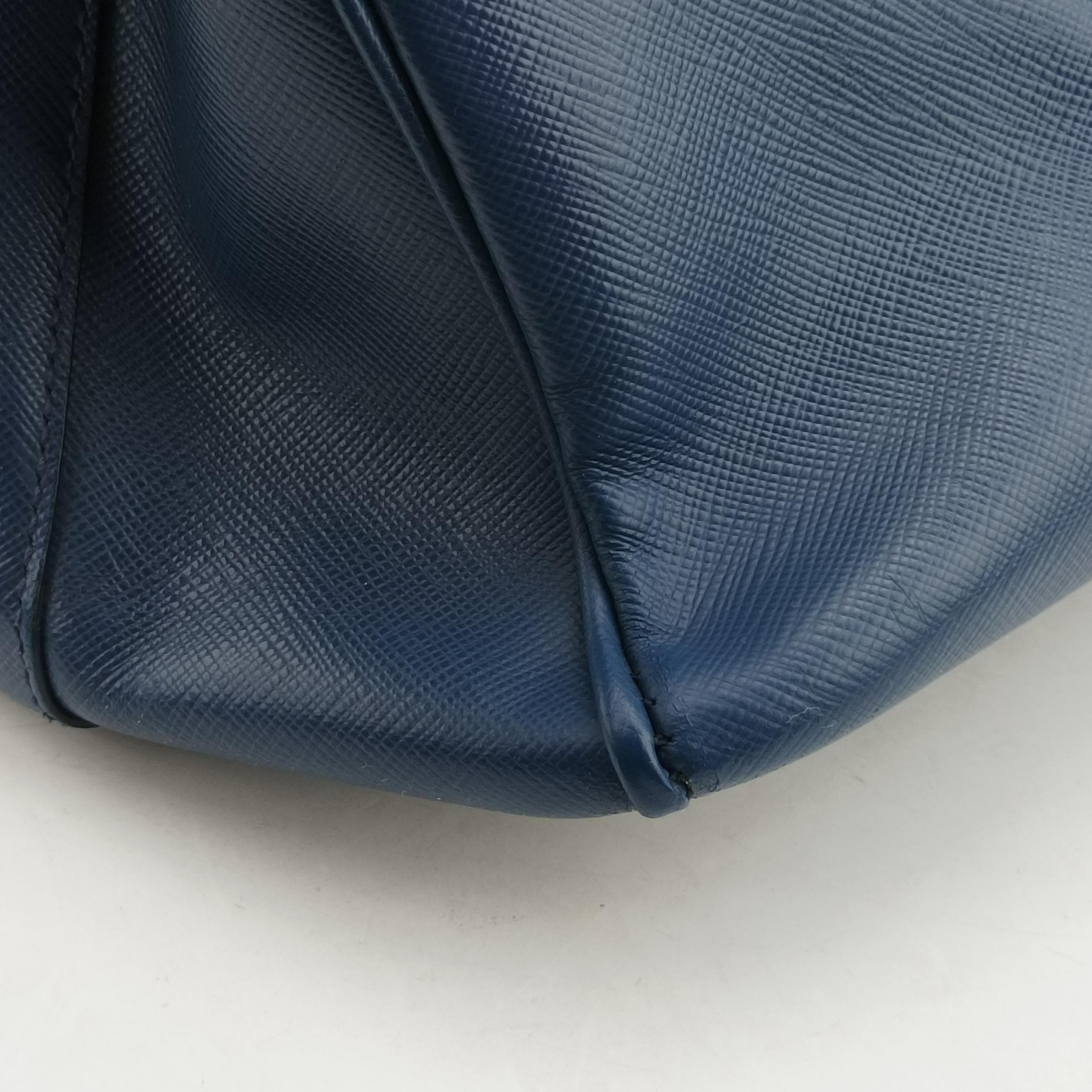 Pre-owned Prada Galleria Blue SAFFIANO Leather BN2274 shoulderbag | stylenewstar