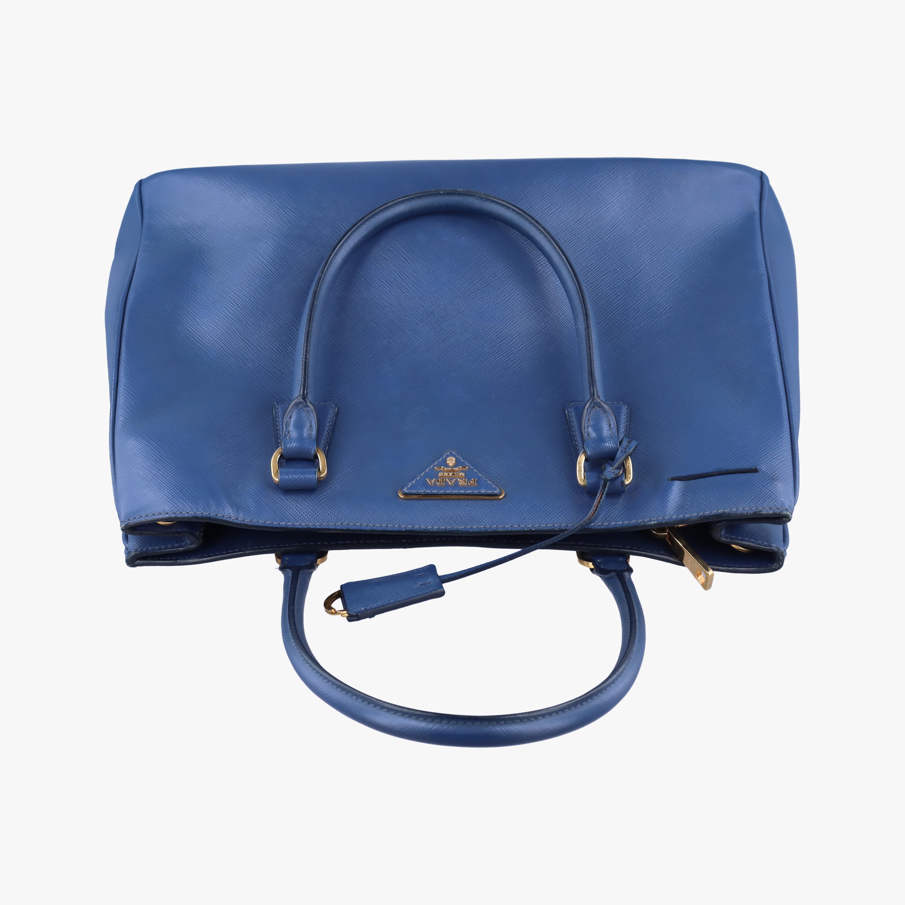 Pre-owned Prada Galleria Blue SAFFIANO Leather BN2274 shoulderbag | stylenewstar