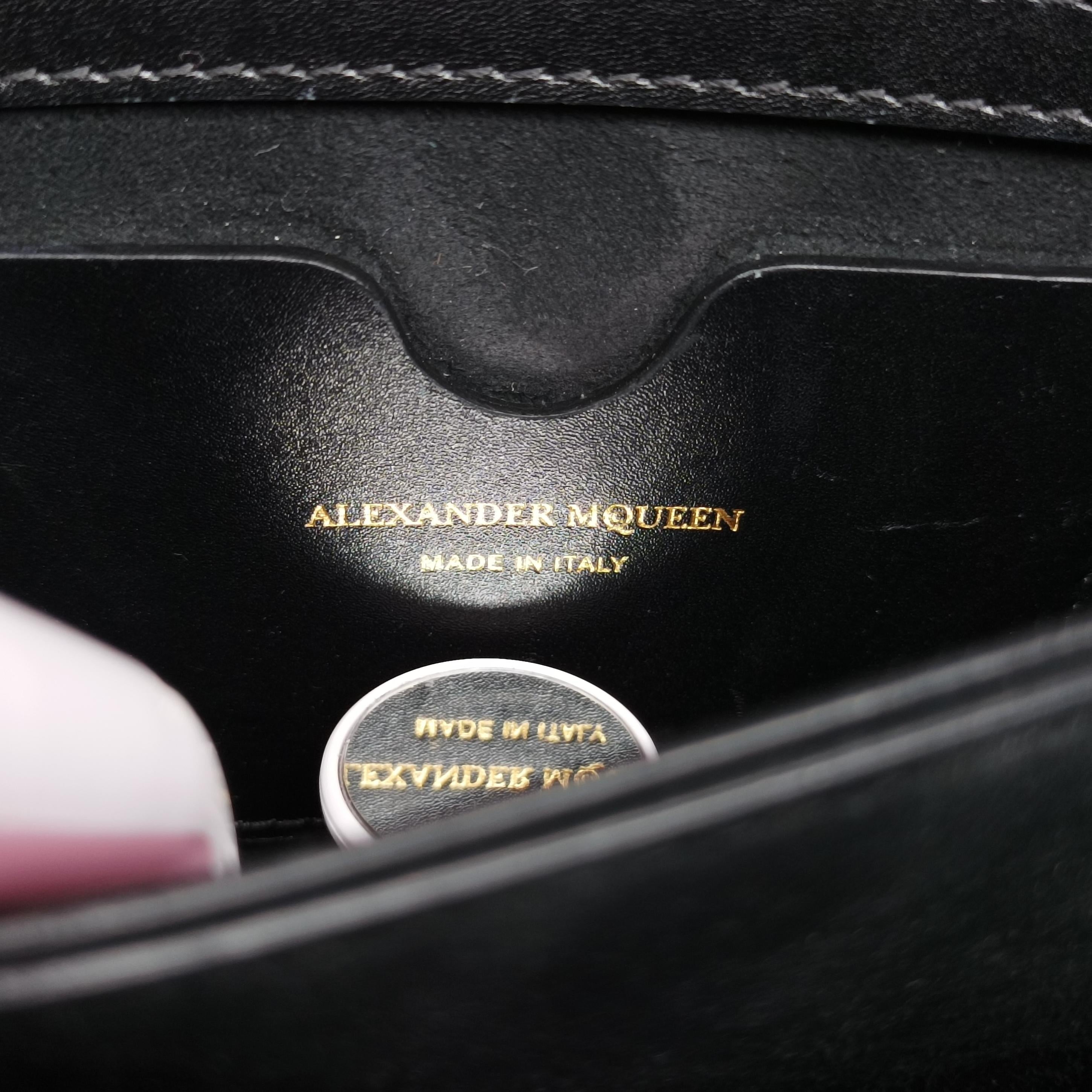 Pre-owned Alexander McQueen Jewelled Satchel Black Leather  shoulderbag | stylenewstar