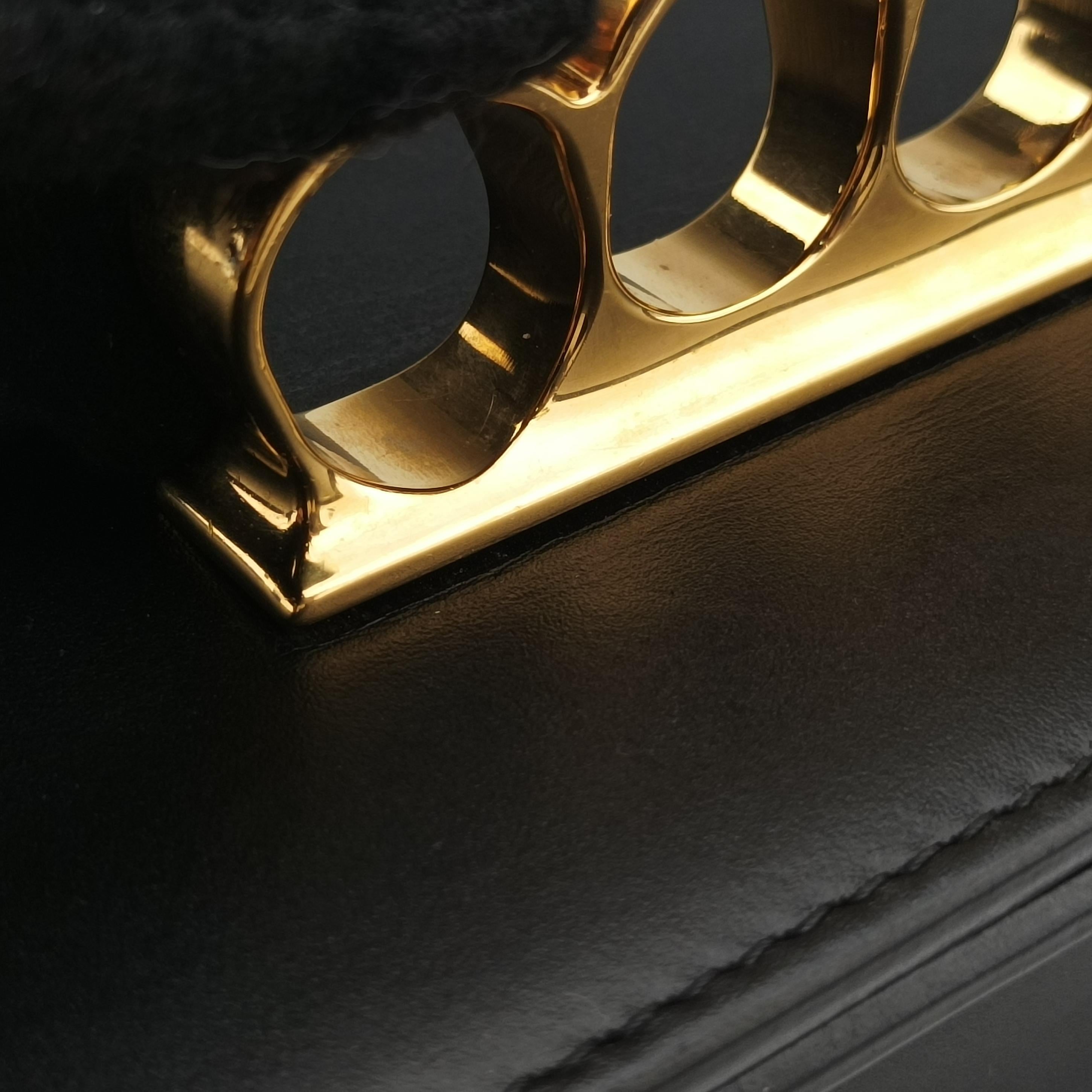 Pre-owned Alexander McQueen Jewelled Satchel Black Leather  shoulderbag | stylenewstar