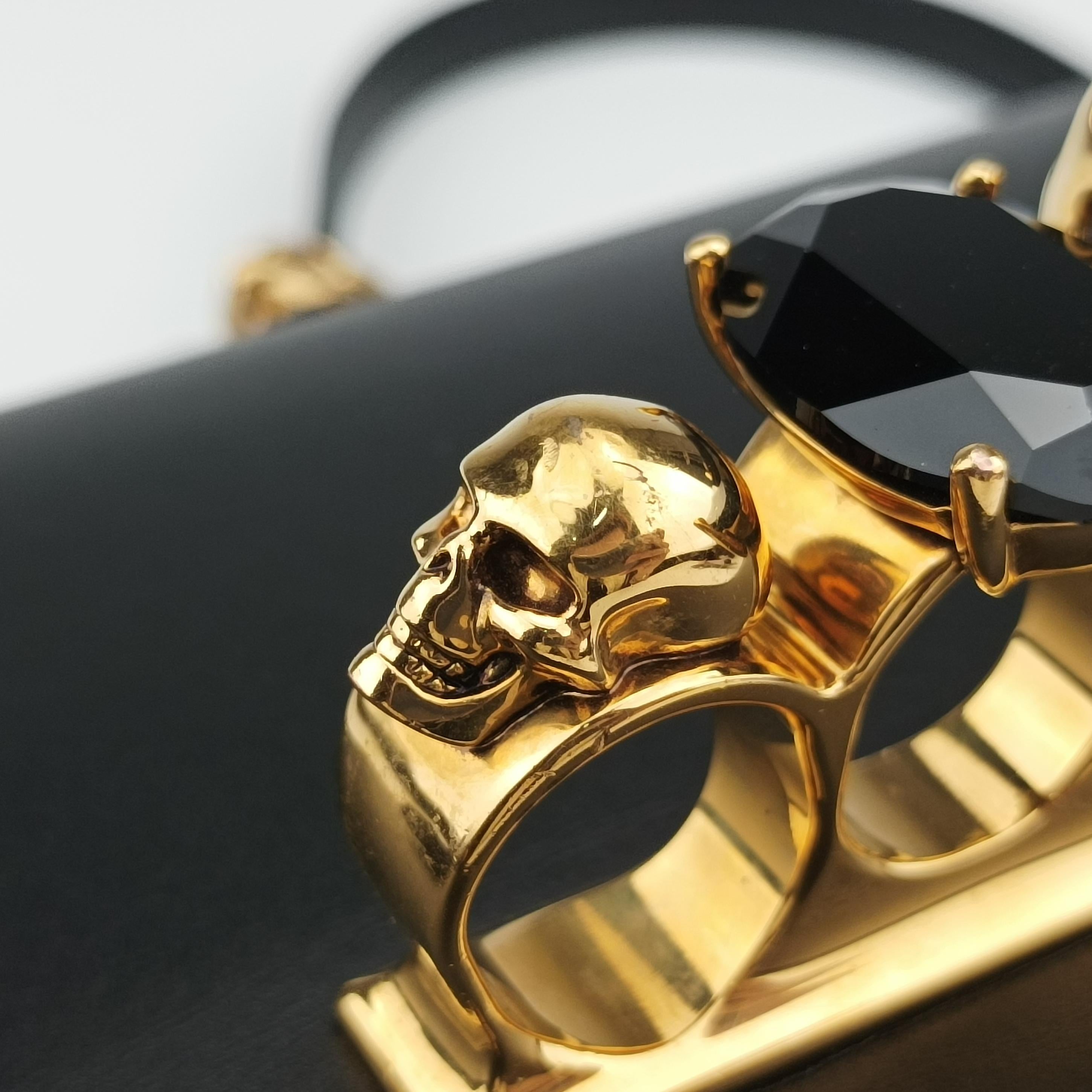 Pre-owned Alexander McQueen Jewelled Satchel Black Leather  shoulderbag | stylenewstar