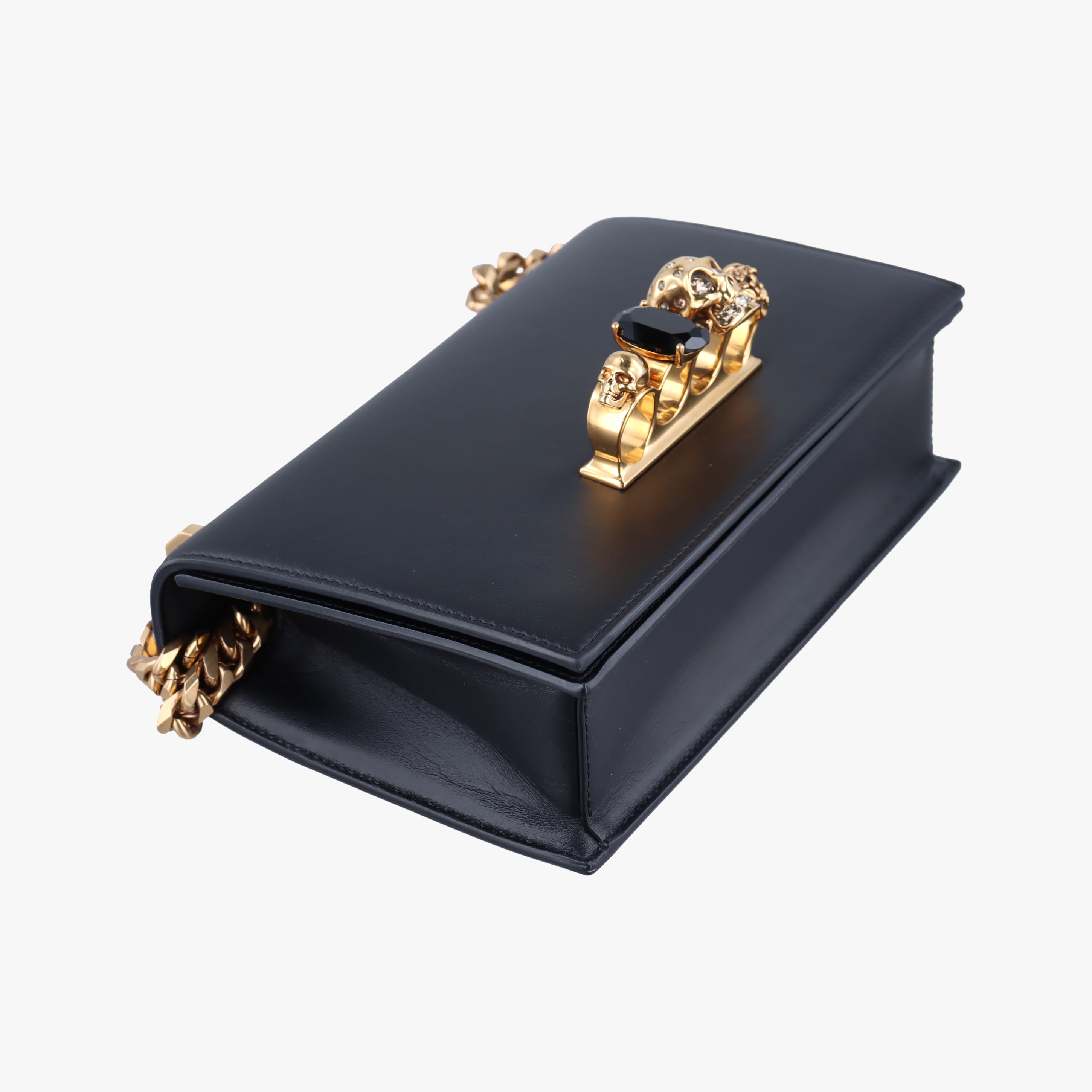 Pre-owned Alexander McQueen Jewelled Satchel Black Leather  shoulderbag | stylenewstar
